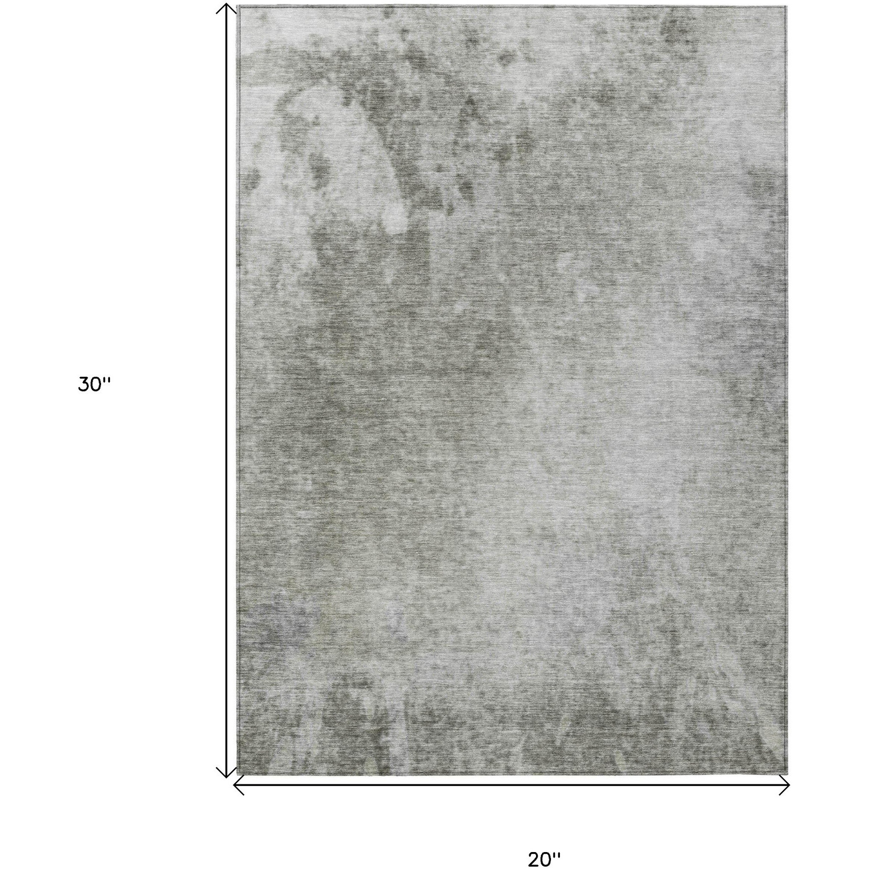 2' X 3' Gray and Off White Abstract Washable Non Skid Indoor Outdoor Area Rug