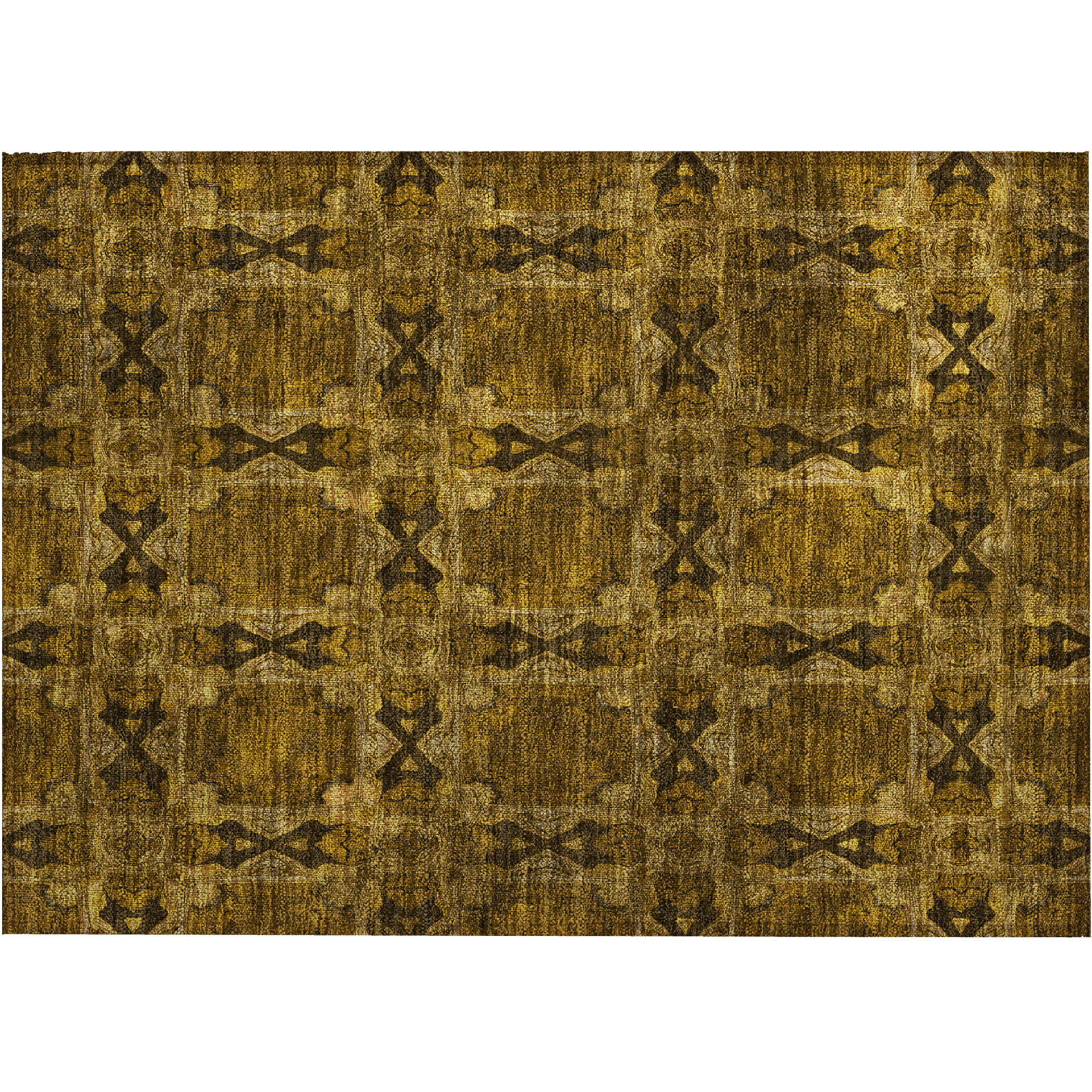2' X 3' Chocolate Floral Medallion Washable Non Skid Indoor Outdoor Area Rug