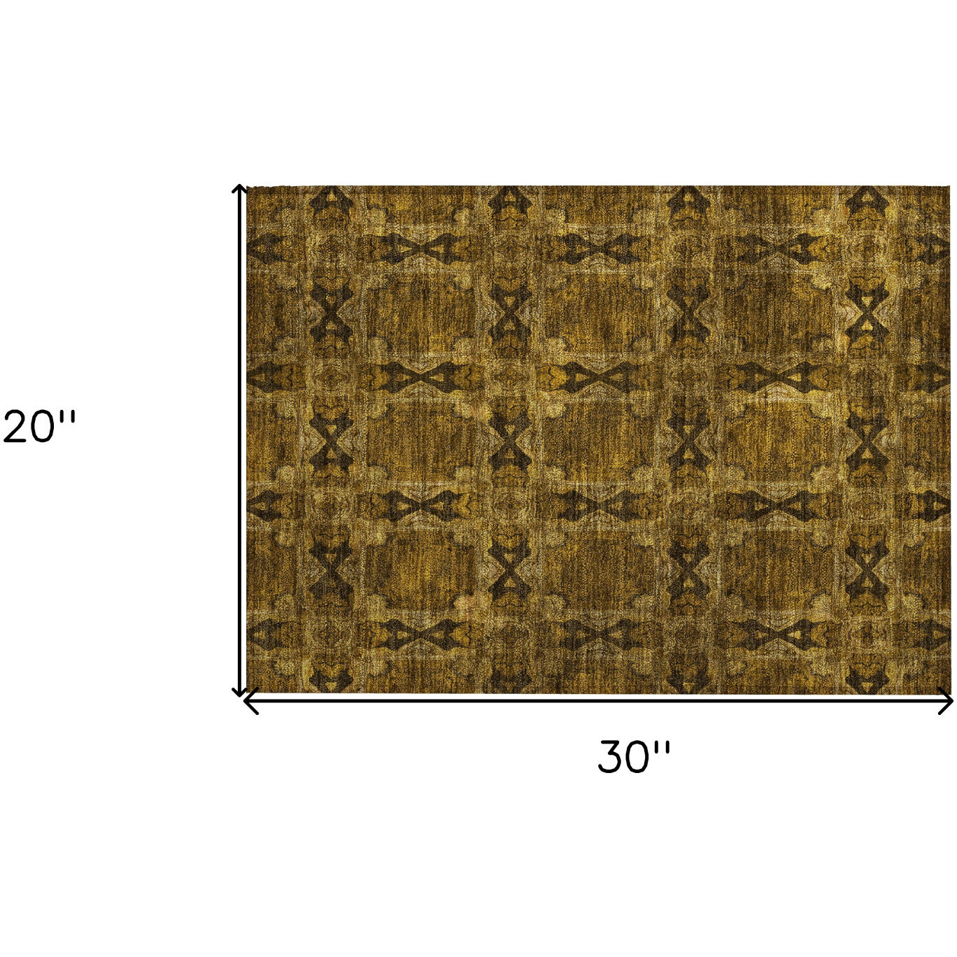 2' X 3' Chocolate Floral Medallion Washable Non Skid Indoor Outdoor Area Rug