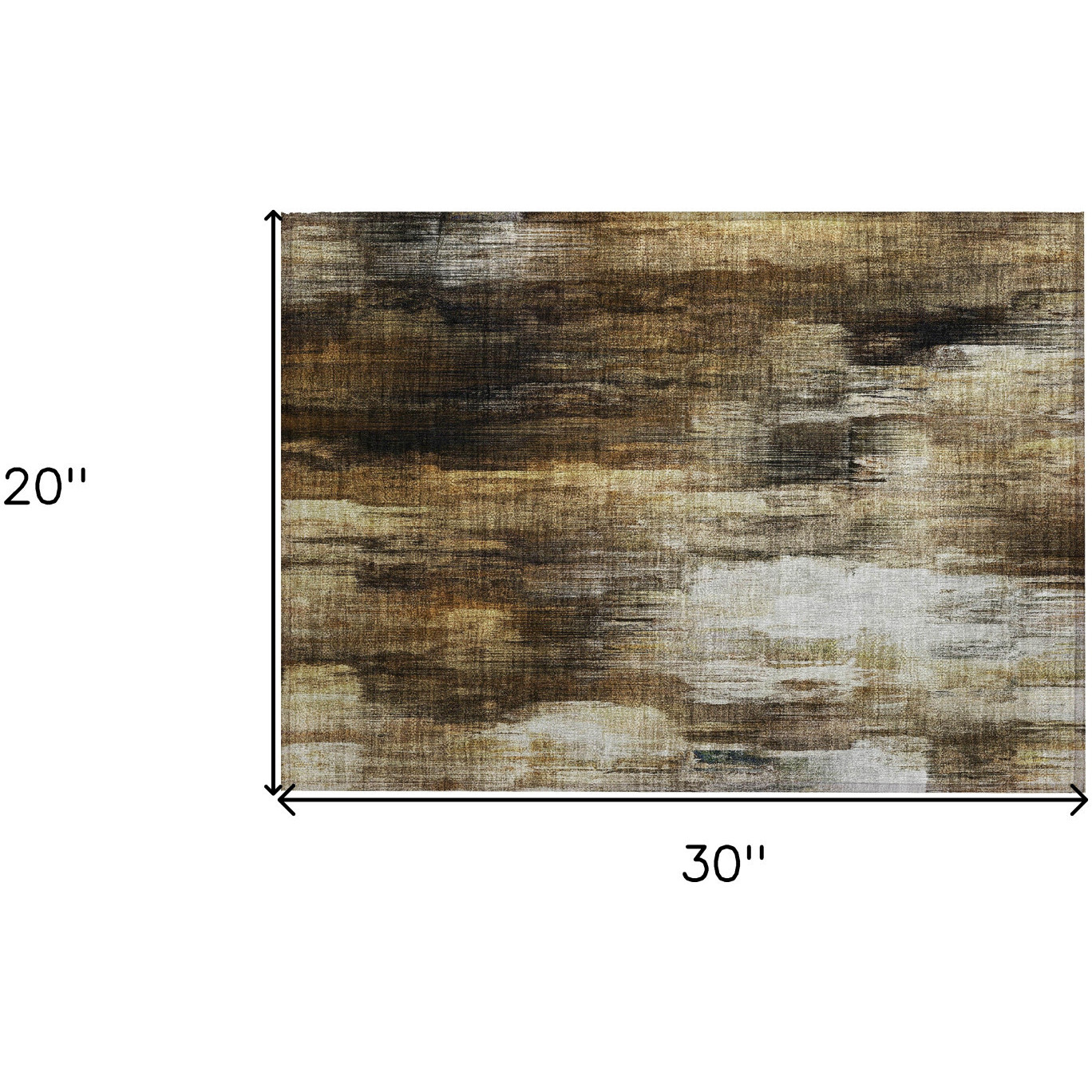 2' X 3' Chocolate Abstract Washable Non Skid Indoor Outdoor Area Rug