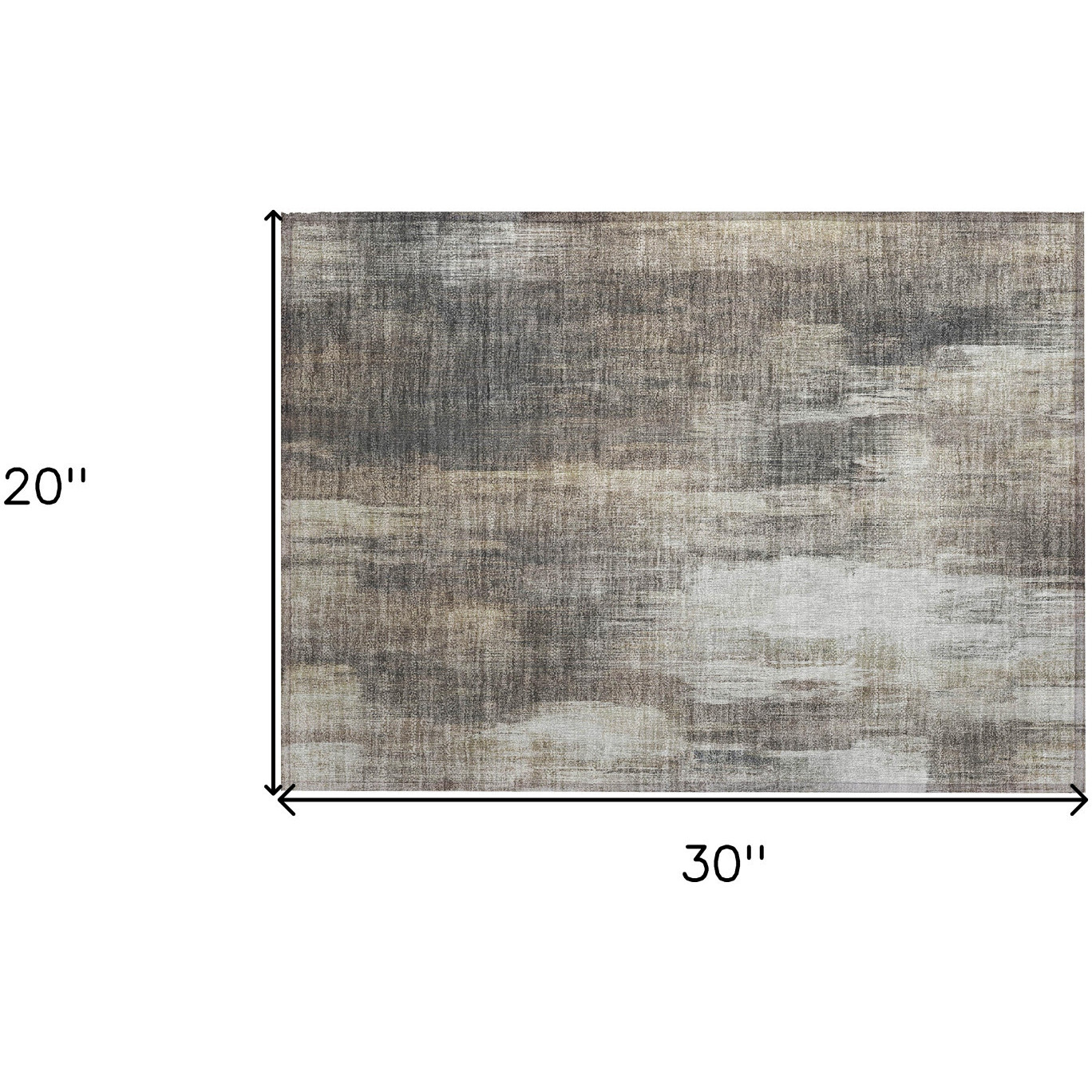 2' X 3' Taupe and Gray Abstract Washable Non Skid Indoor Outdoor Area Rug