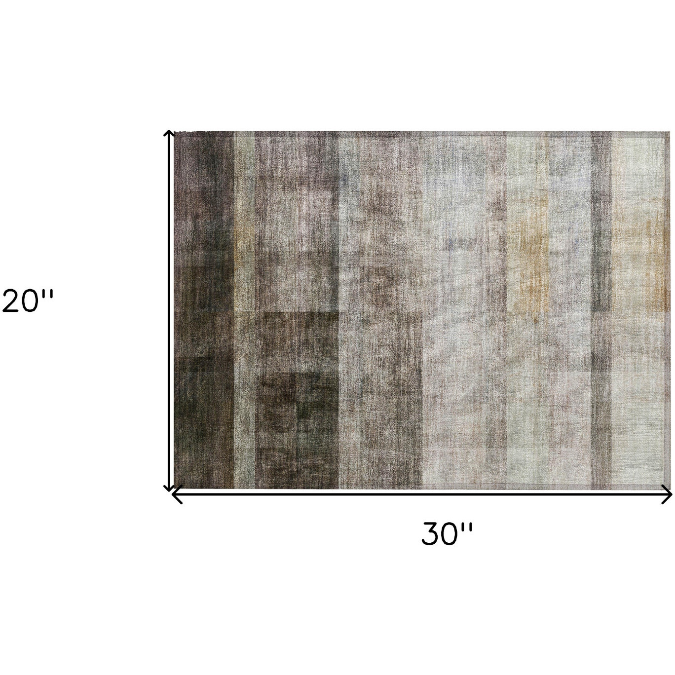 2' X 3' Brown Ombre Washable Non Skid Indoor Outdoor Area Rug