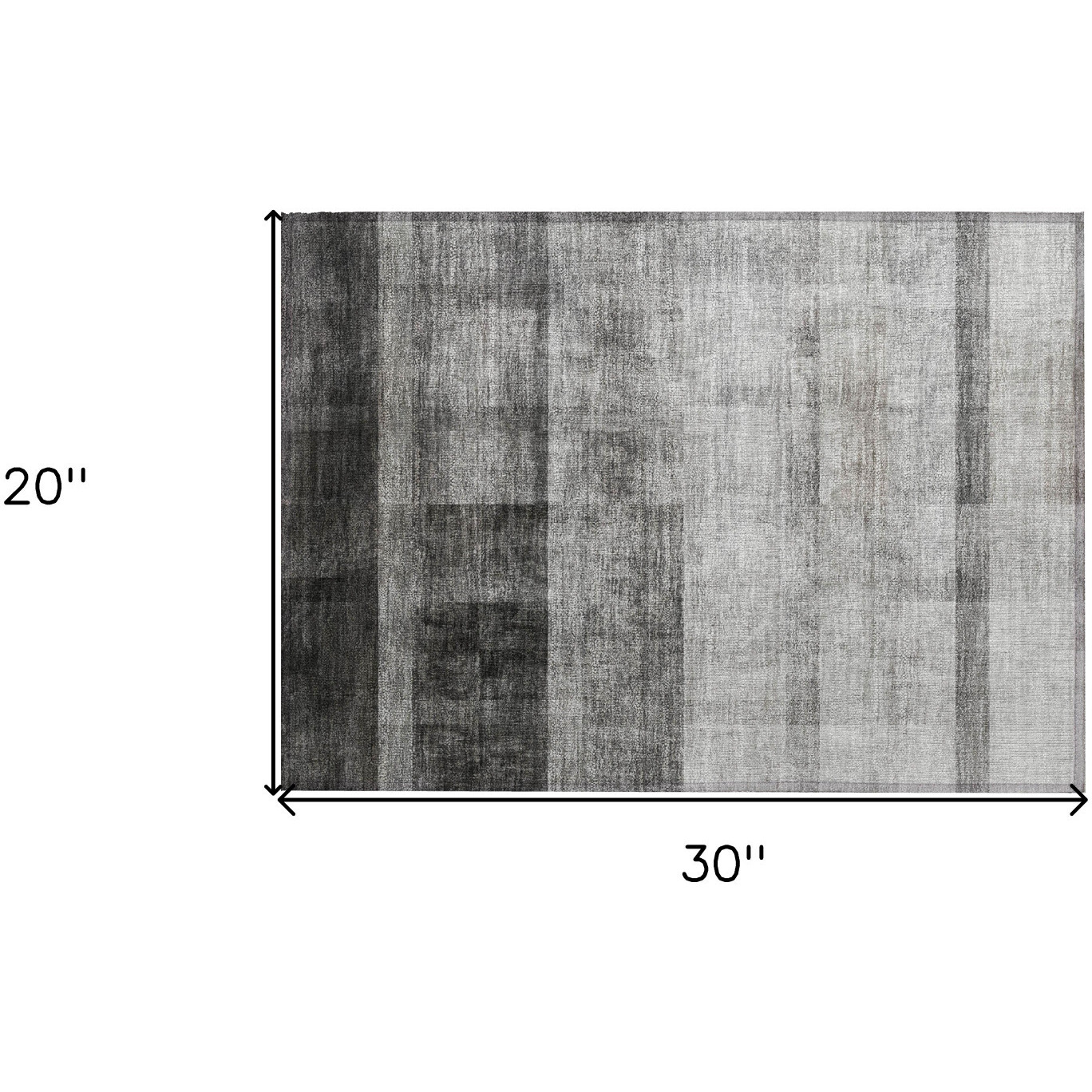 2' X 3' Gray Ombre Washable Non Skid Indoor Outdoor Area Rug