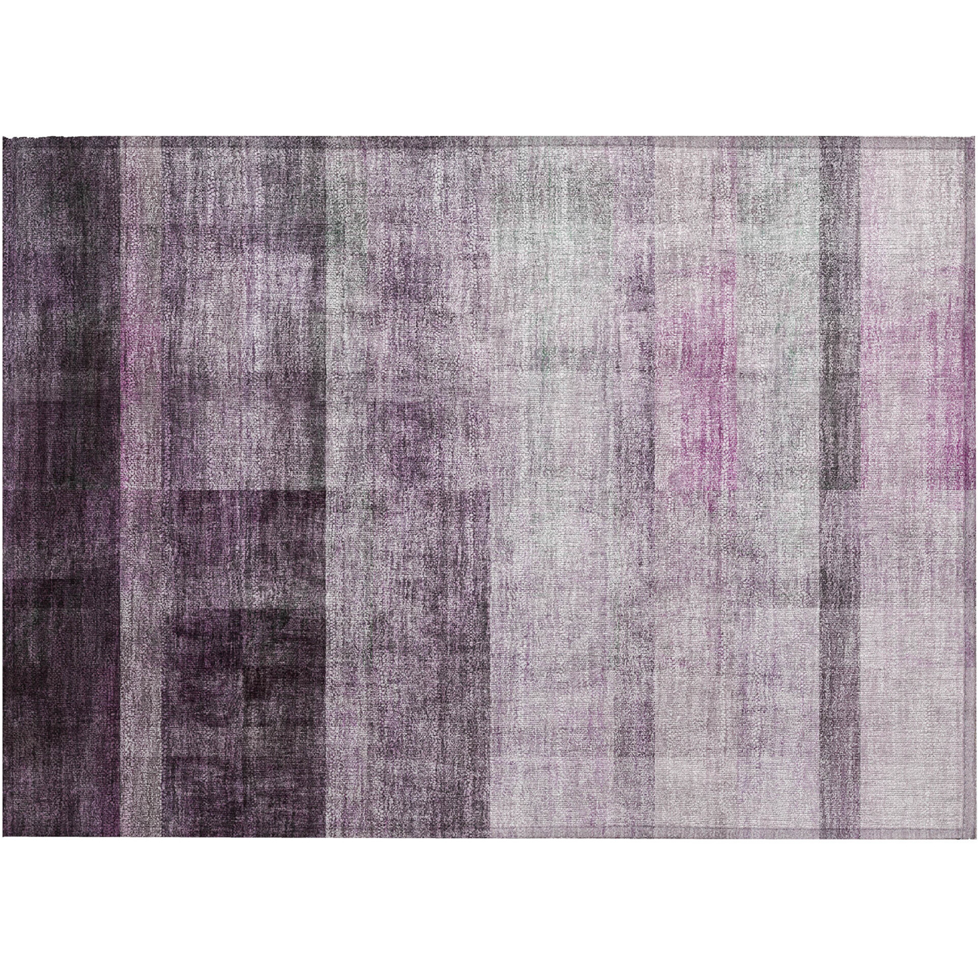 2' X 3' Purple Ombre Washable Non Skid Indoor Outdoor Area Rug