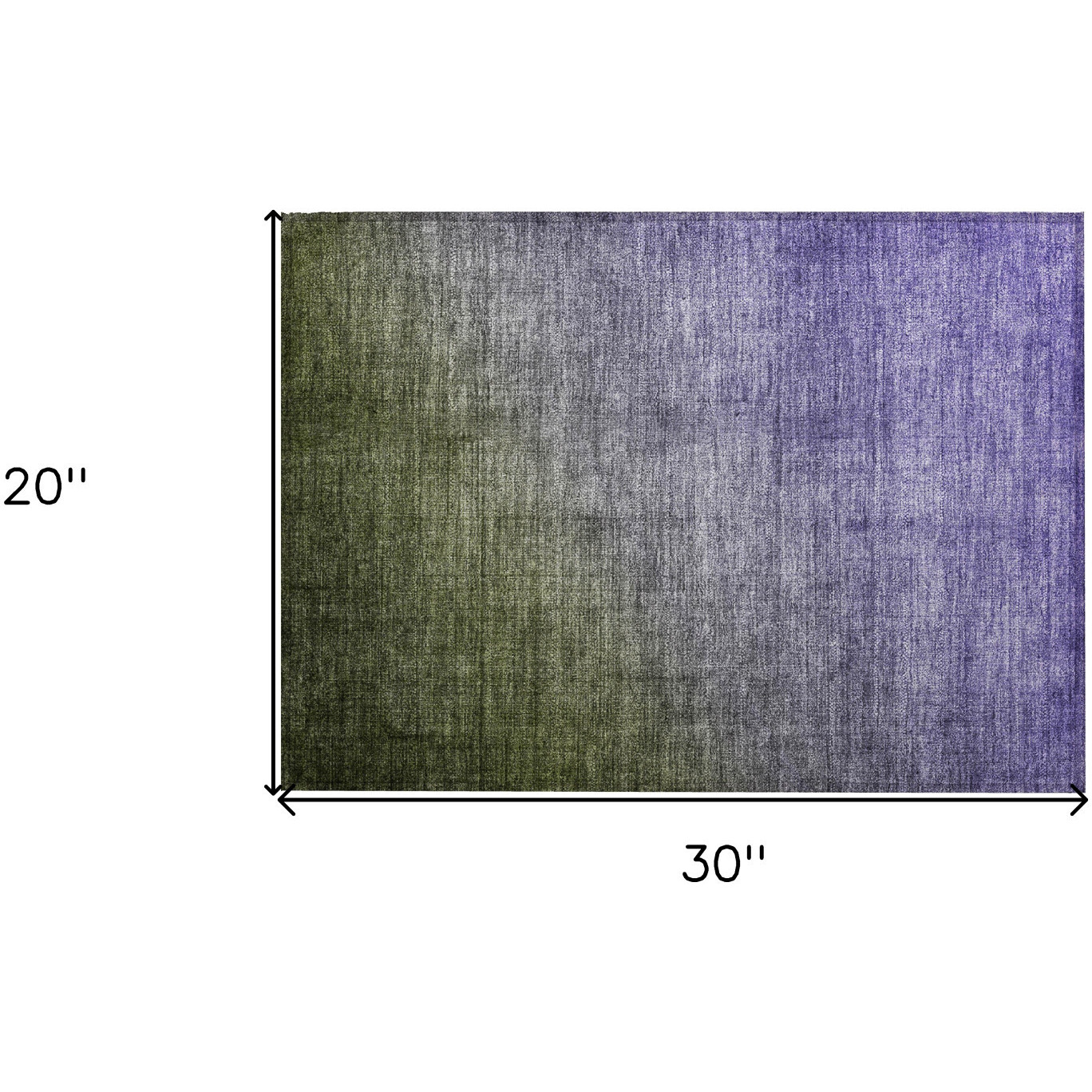 2' X 3' Olive Green and Purple Ombre Washable Non Skid Indoor Outdoor Area Rug