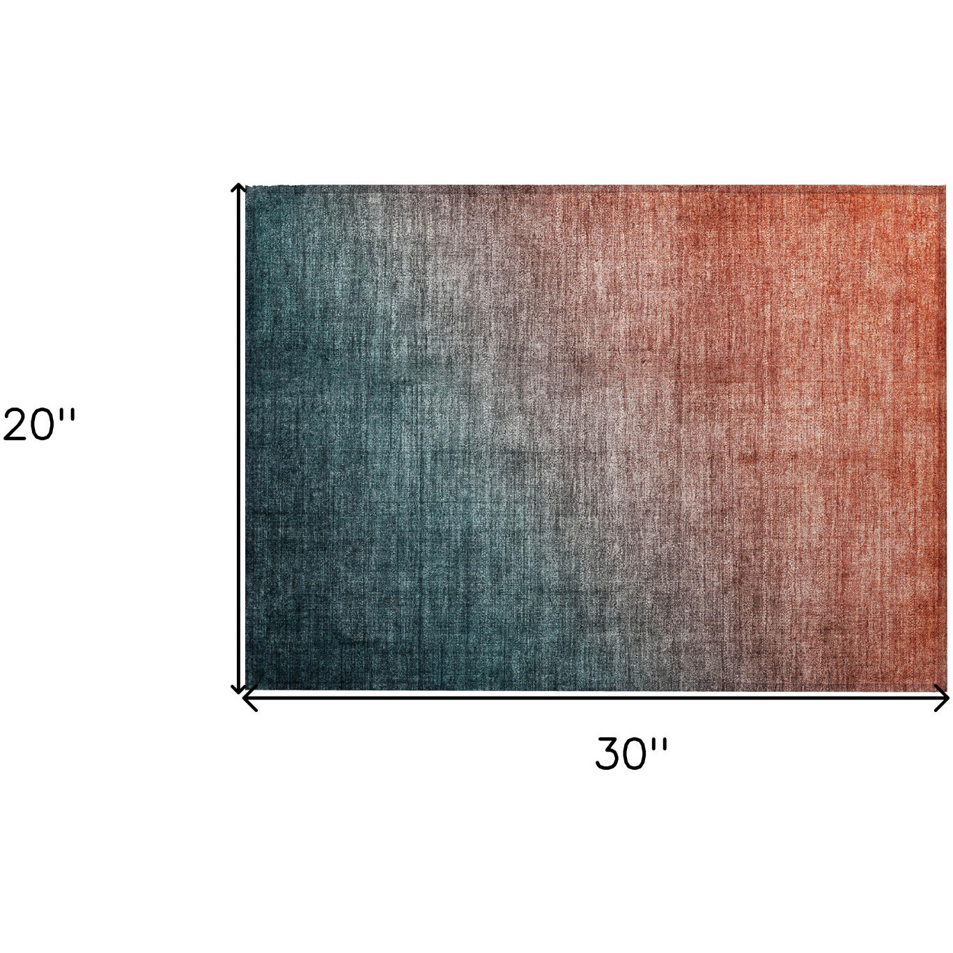 2' X 3' Gray and Red Orange Ombre Washable Non Skid Indoor Outdoor Area Rug