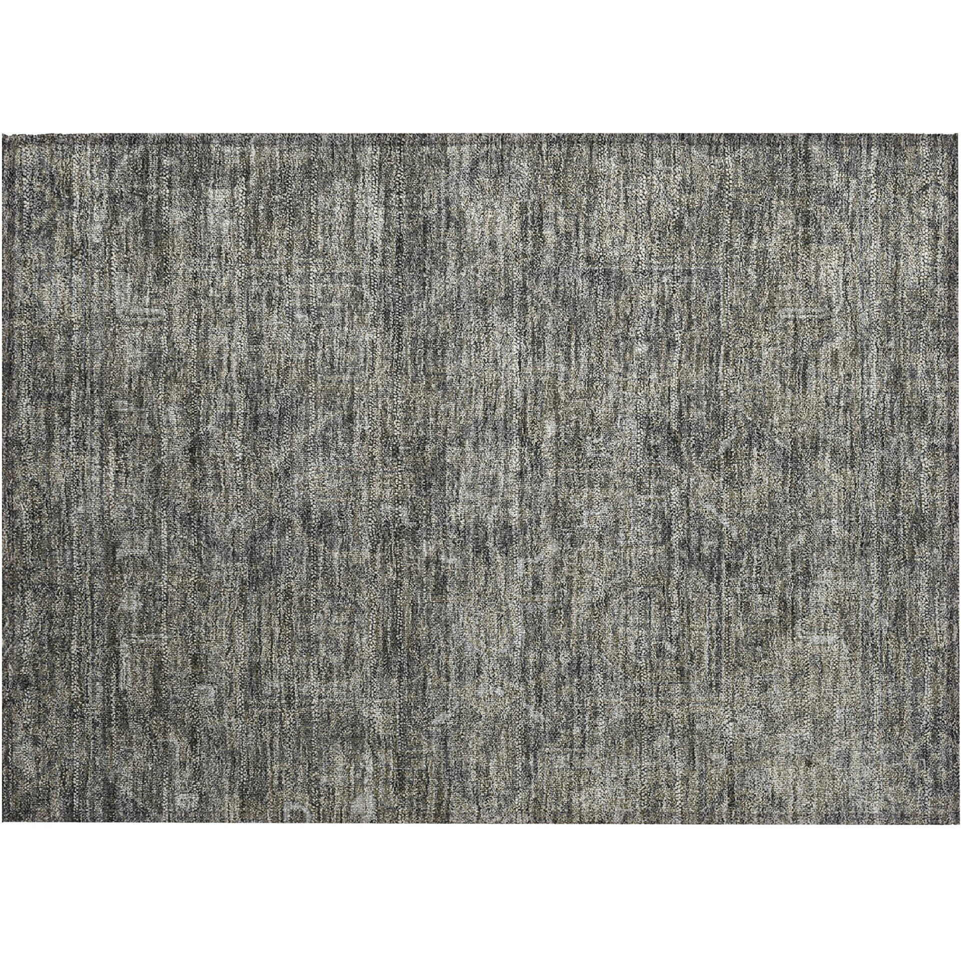 2' X 3' Brown and Black Oriental Washable Non Skid Indoor Outdoor Area Rug