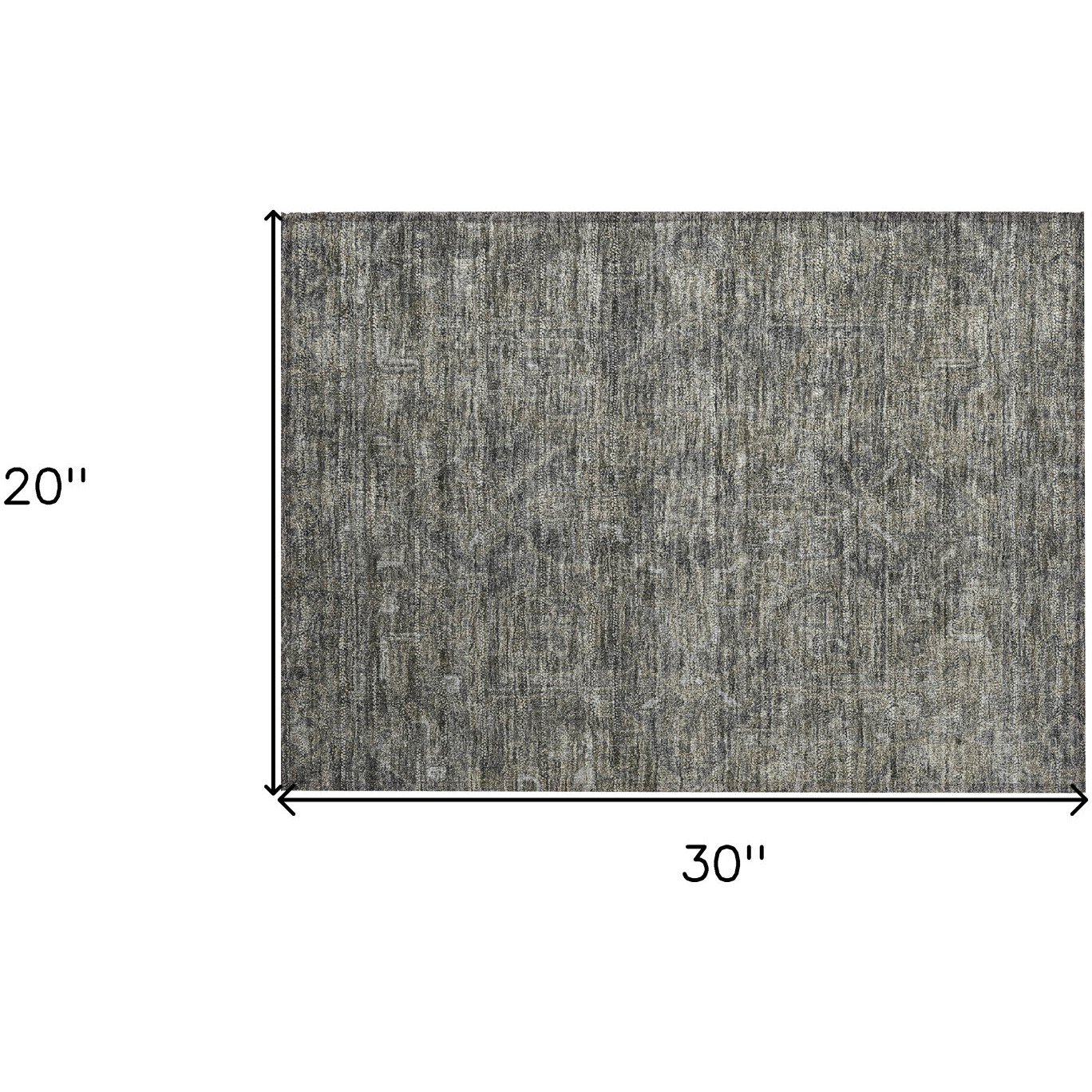 2' X 3' Brown and Black Oriental Washable Non Skid Indoor Outdoor Area Rug
