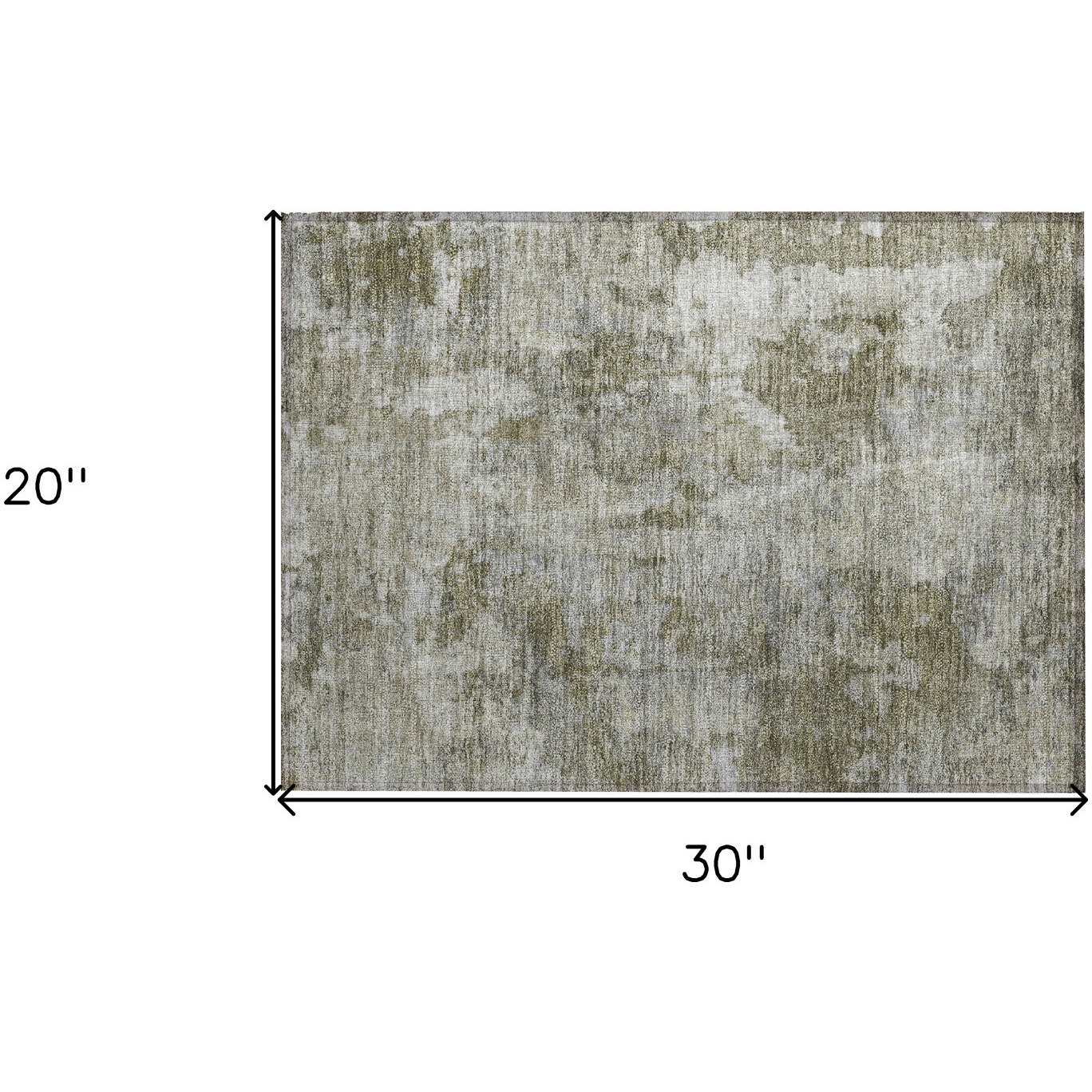 2' X 3' Green Abstract Washable Non Skid Indoor Outdoor Area Rug