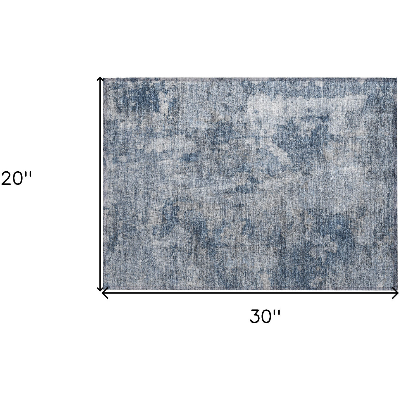 2' X 3' Blue Abstract Washable Non Skid Indoor Outdoor Area Rug