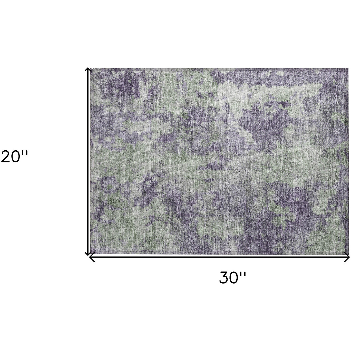 2' X 3' Purple and Green Abstract Washable Non Skid Indoor Outdoor Area Rug