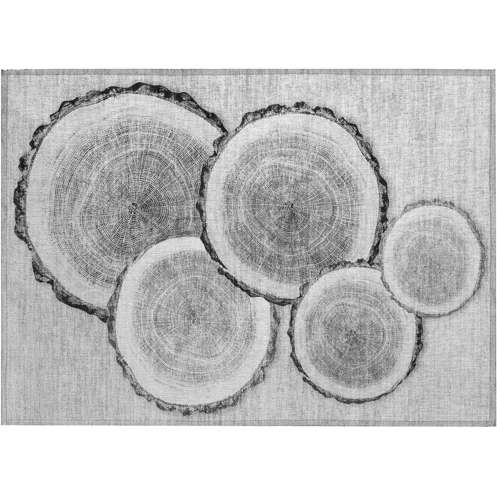 2' X 3' Gray and Black Faux Bois Washable Non Skid Indoor Outdoor Area Rug