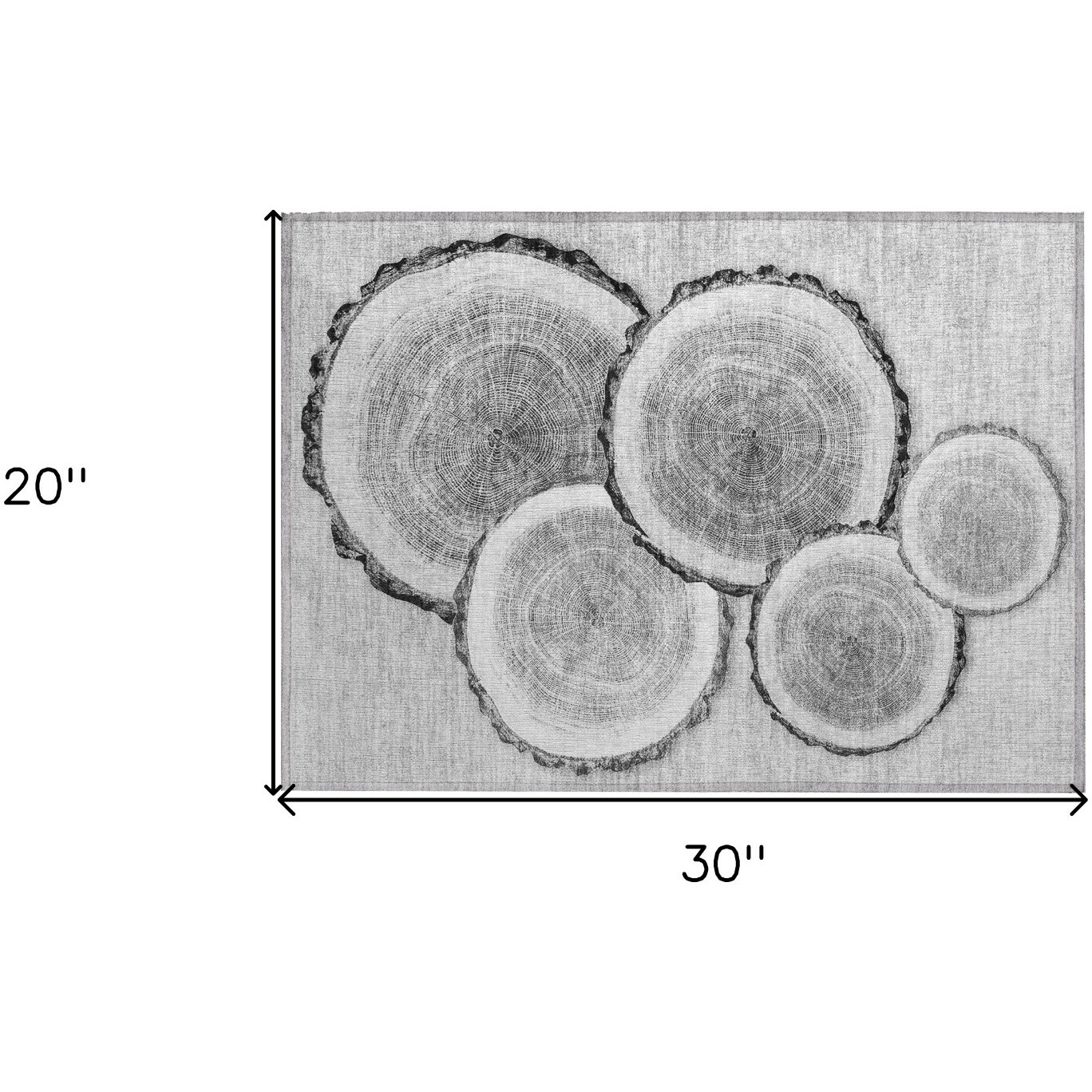 2' X 3' Gray and Black Faux Bois Washable Non Skid Indoor Outdoor Area Rug