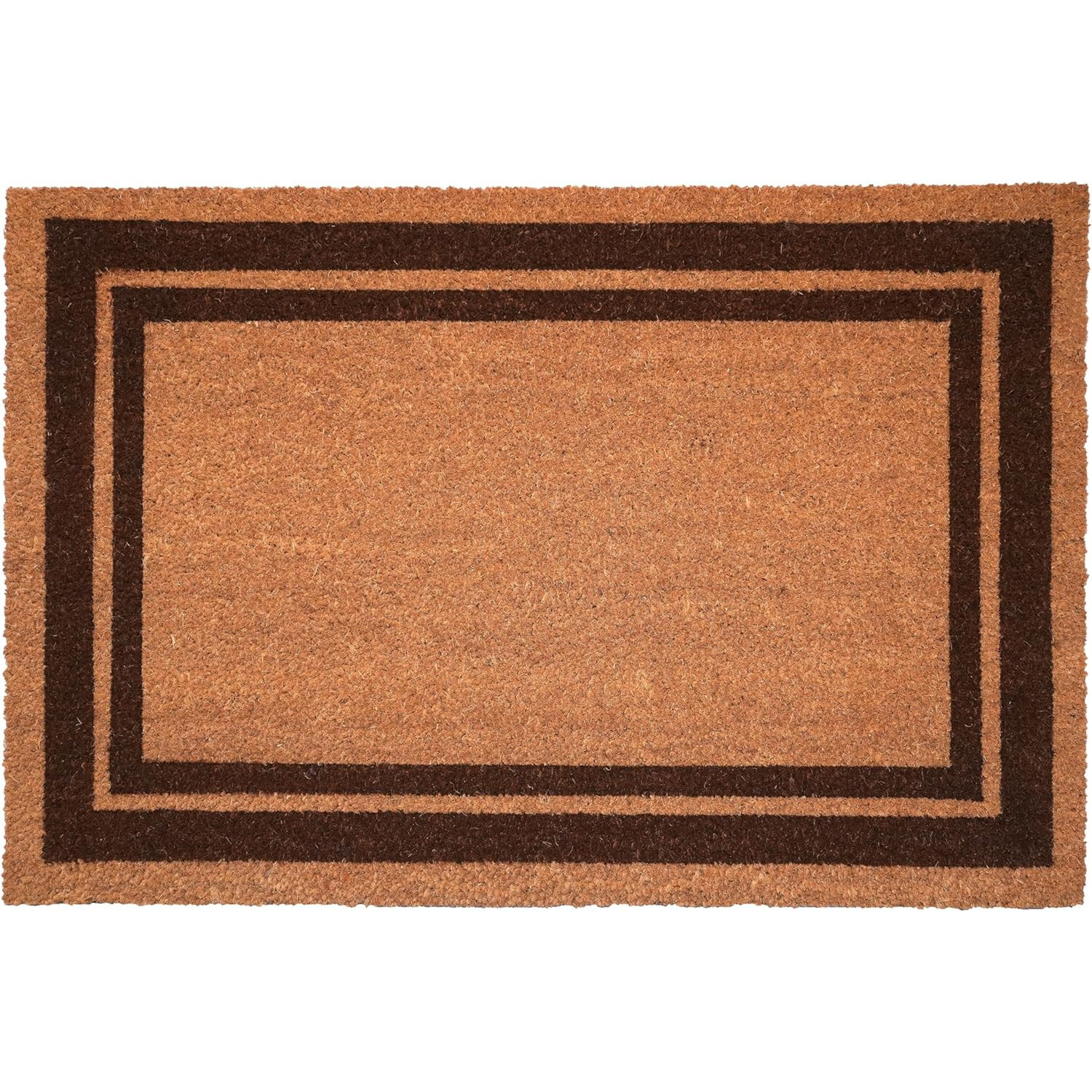 24" X 36" Natural and Black Coir Geometric Outdoor Door Mat