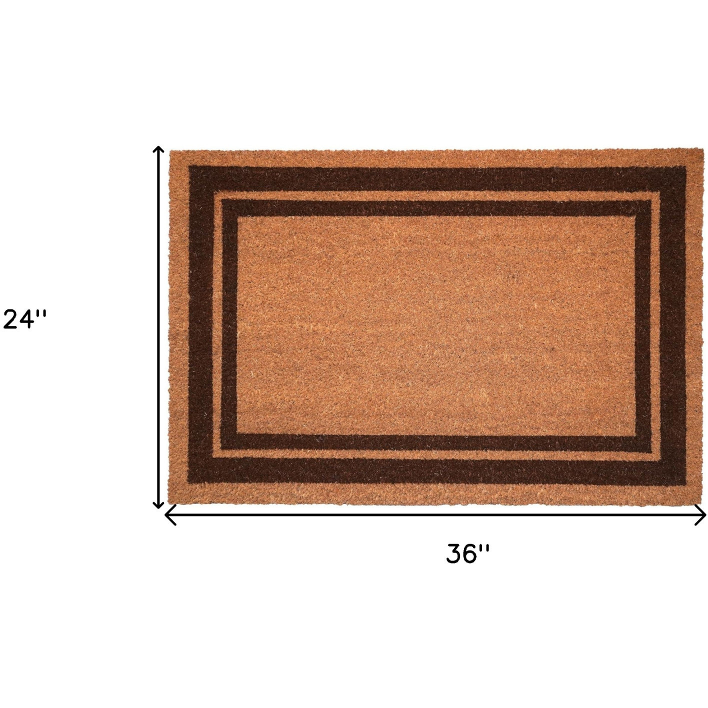 24" X 36" Natural and Black Coir Geometric Outdoor Door Mat