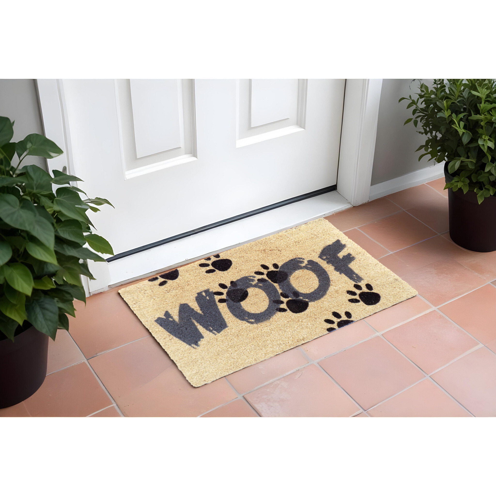 18" X 30" Brown and Black Coir Woof Outdoor Door Mat