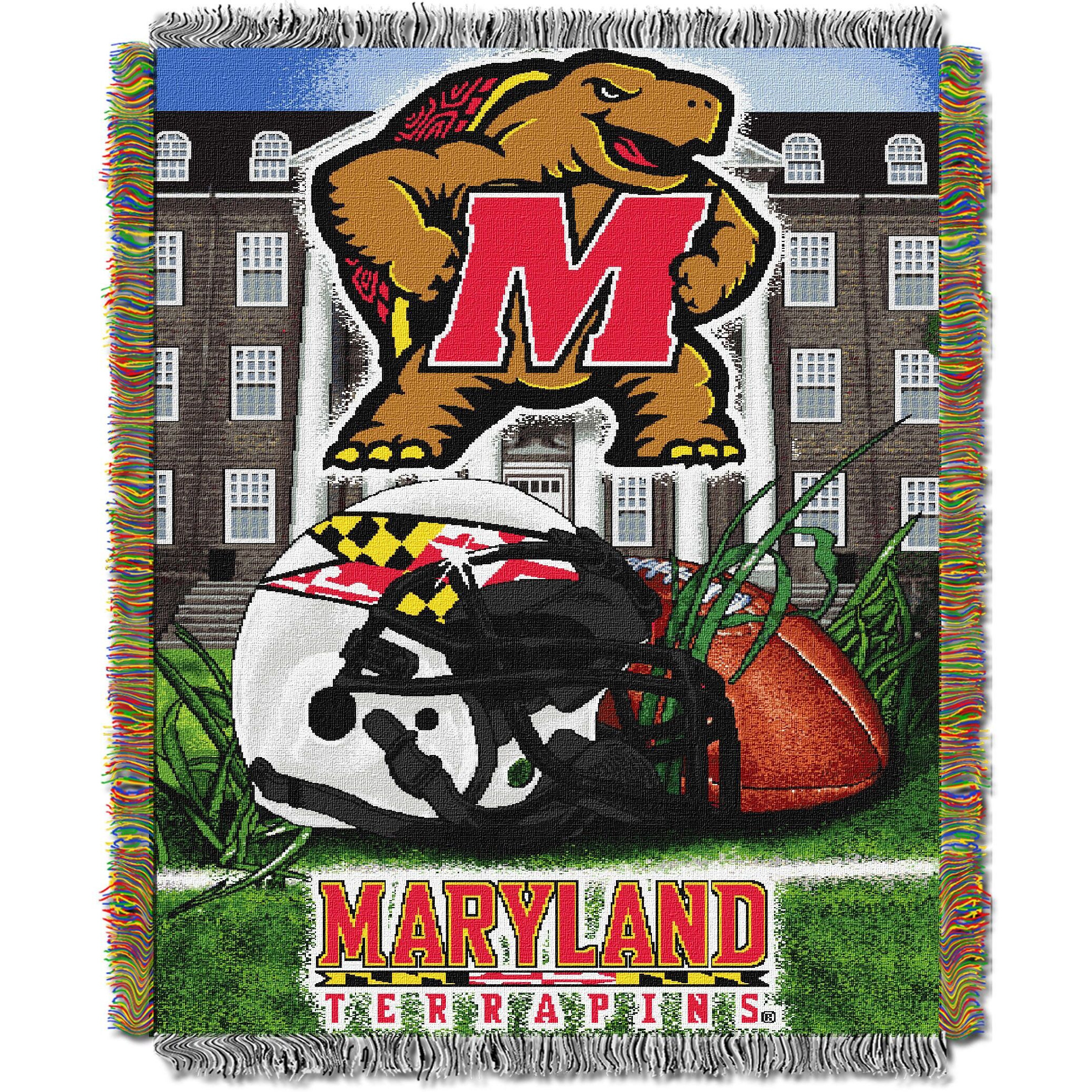 Maryland OFFIcIAL collegiate Home Field Advantage Woven Tapestry Throw(D0102HHMIgg)