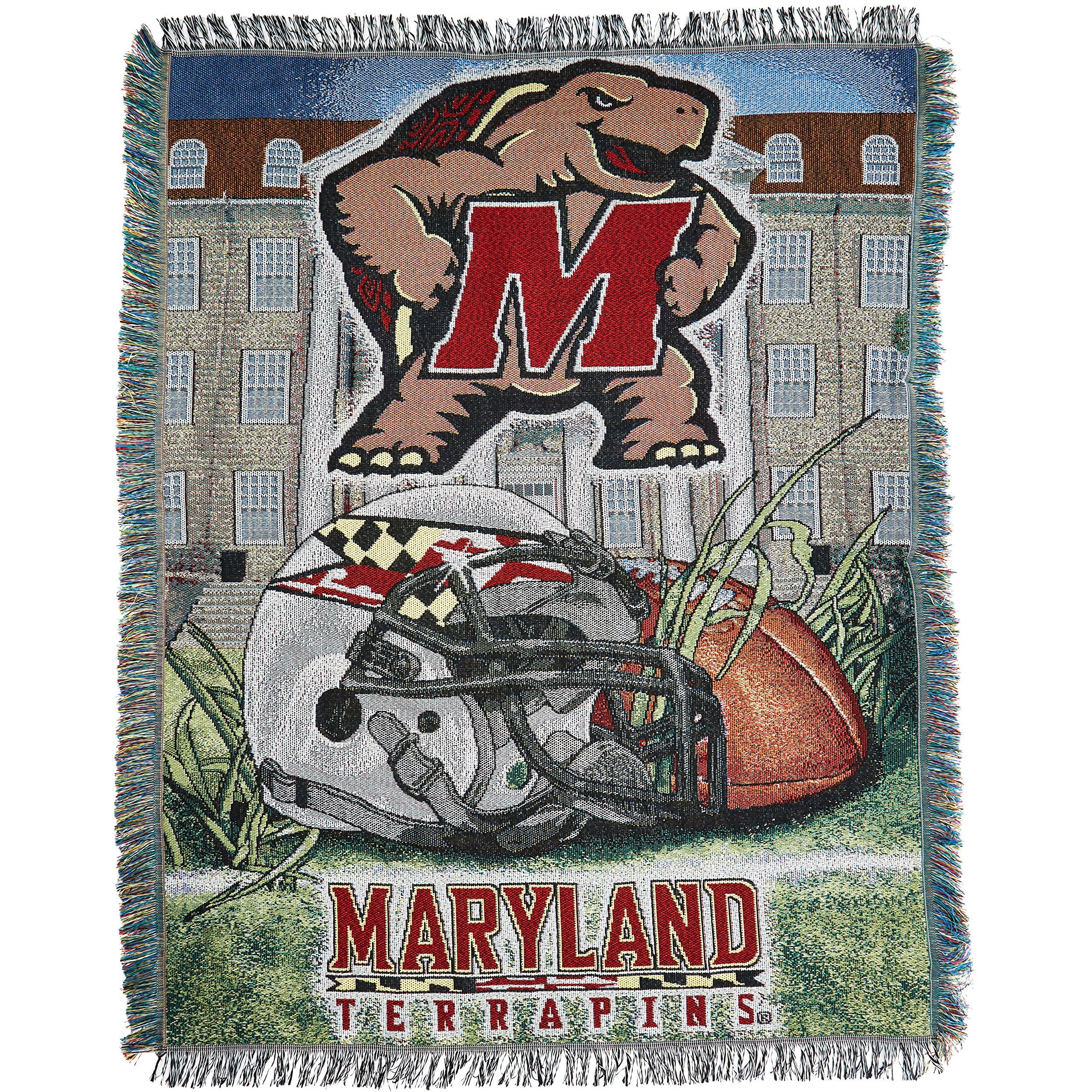 Maryland OFFIcIAL collegiate Home Field Advantage Woven Tapestry Throw(D0102HHMIgg)