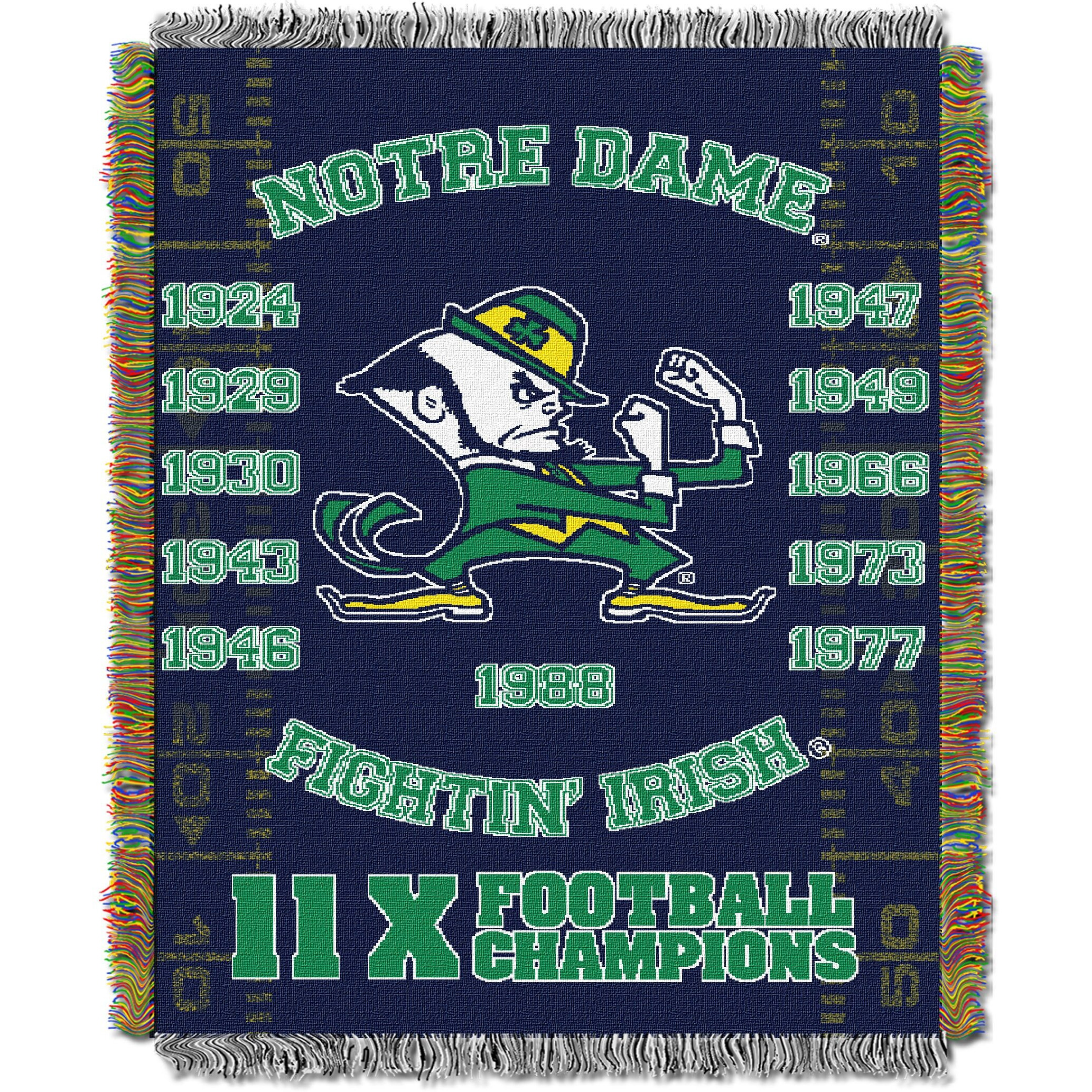 Notre Dame OFFIcIAL collegiate commerative Woven Tapestry Throw(D0102HHM9gW)