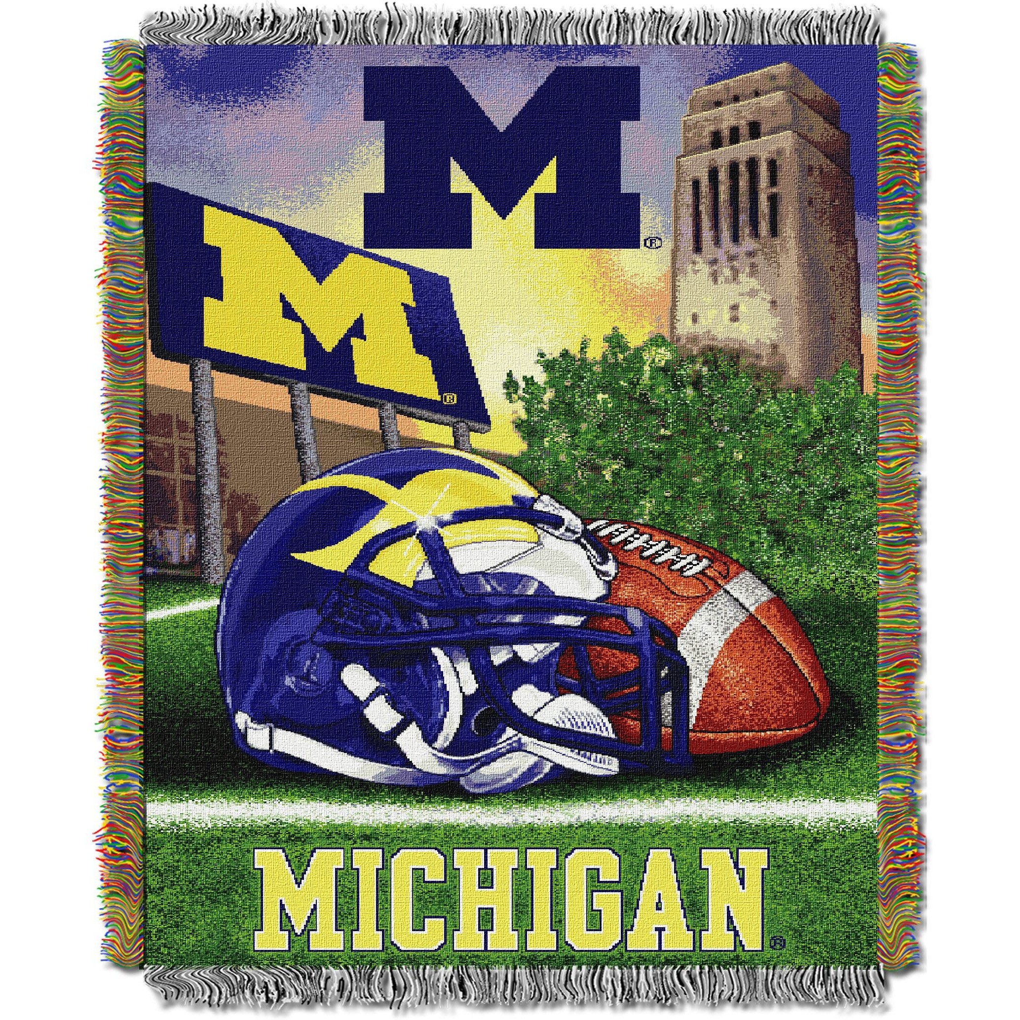 Michigan OFFIcIAL collegiate Home Field Advantage Woven Tapestry Throw(D0102HHMIgU)