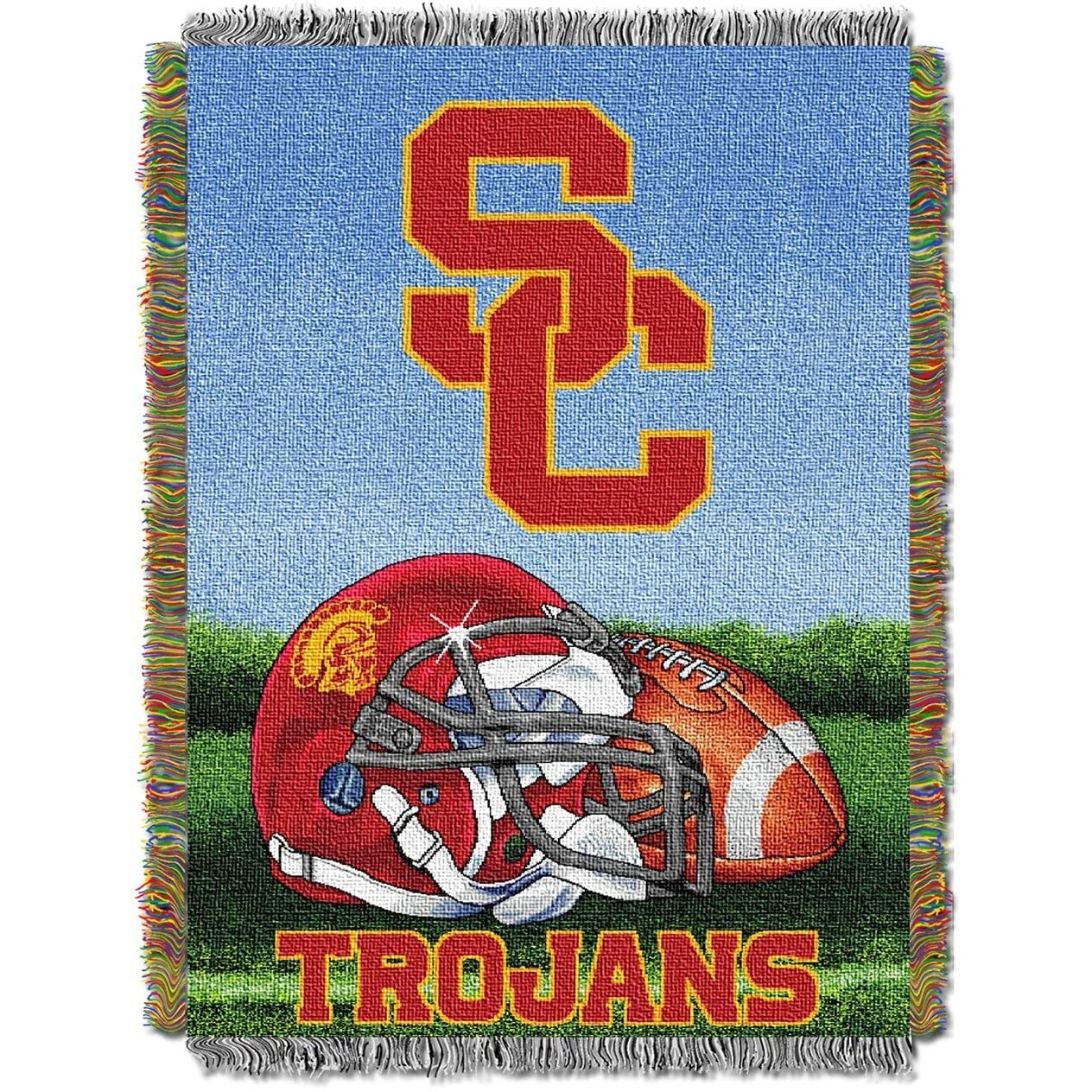USc OFFIcIAL collegiate Home Field Advantage Woven Tapestry Throw(D0102HHMI6A)