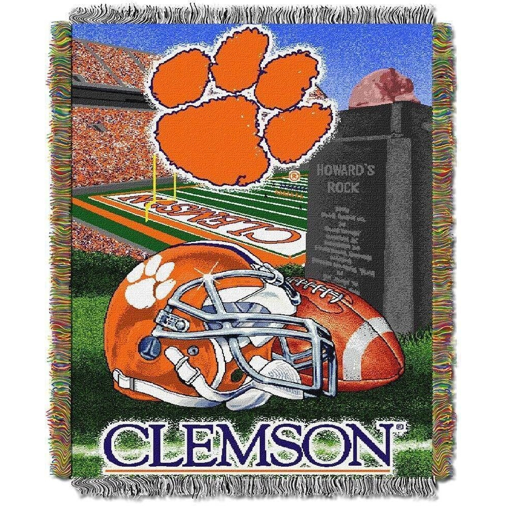 clemson OFFIcIAL collegiate Home Field Advantage Woven Tapestry Throw(D0102HHM90U)