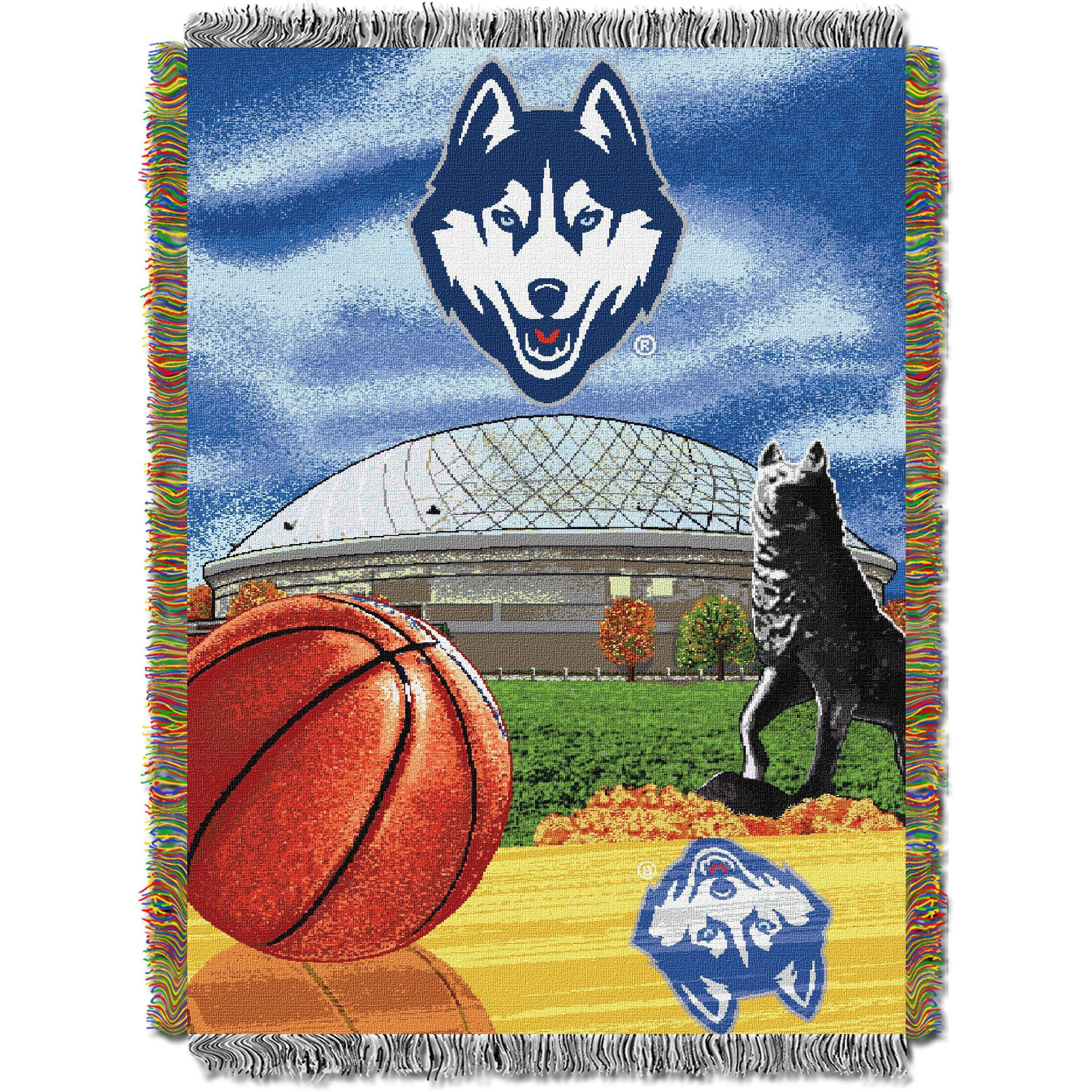 U conn OFFIcIAL collegiate Home Field Advantage Woven Tapestry Throw(D0102HHMI1g)