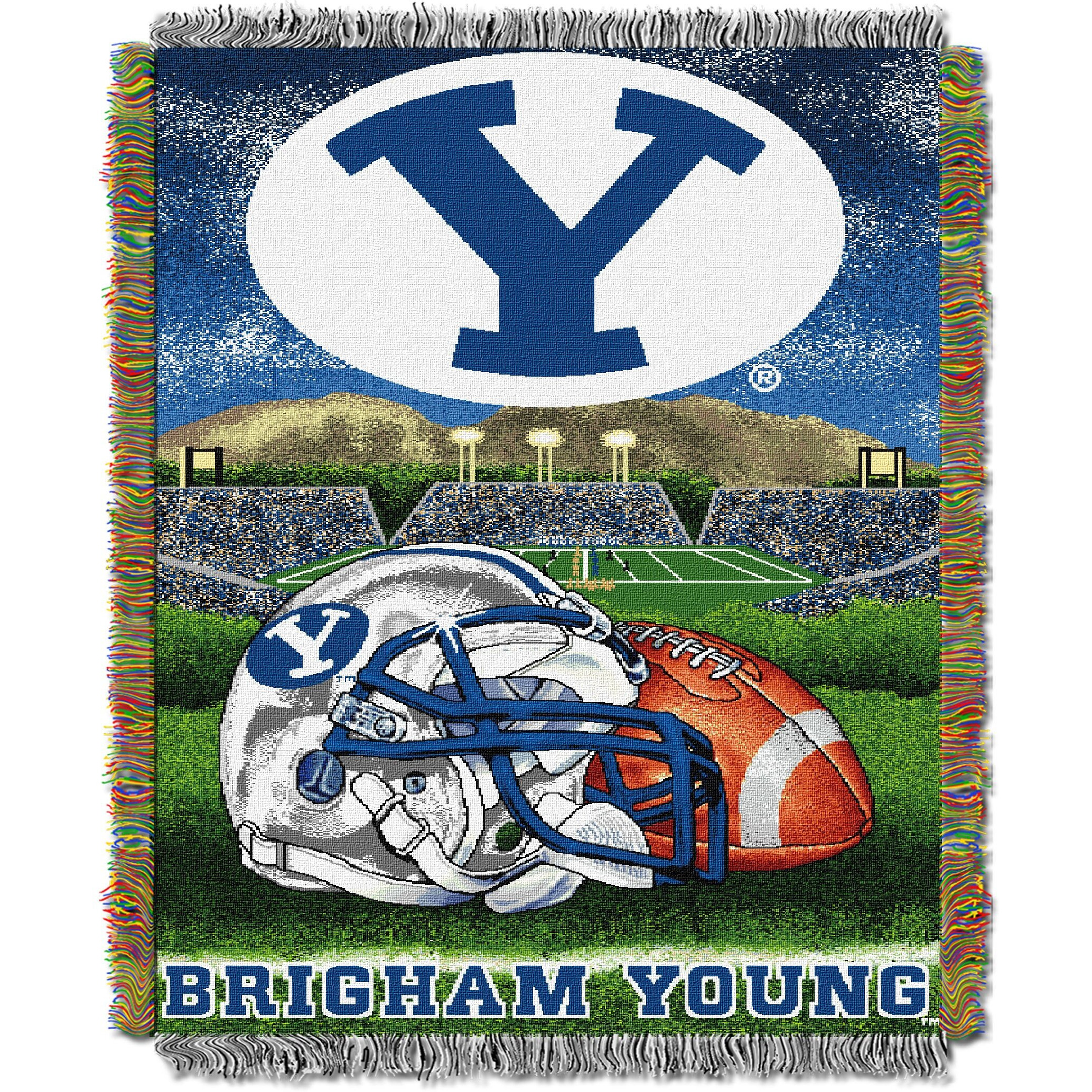 BYU OFFIcIAL collegiate Home Field Advantage Woven Tapestry Throw(D0102HHM90g)