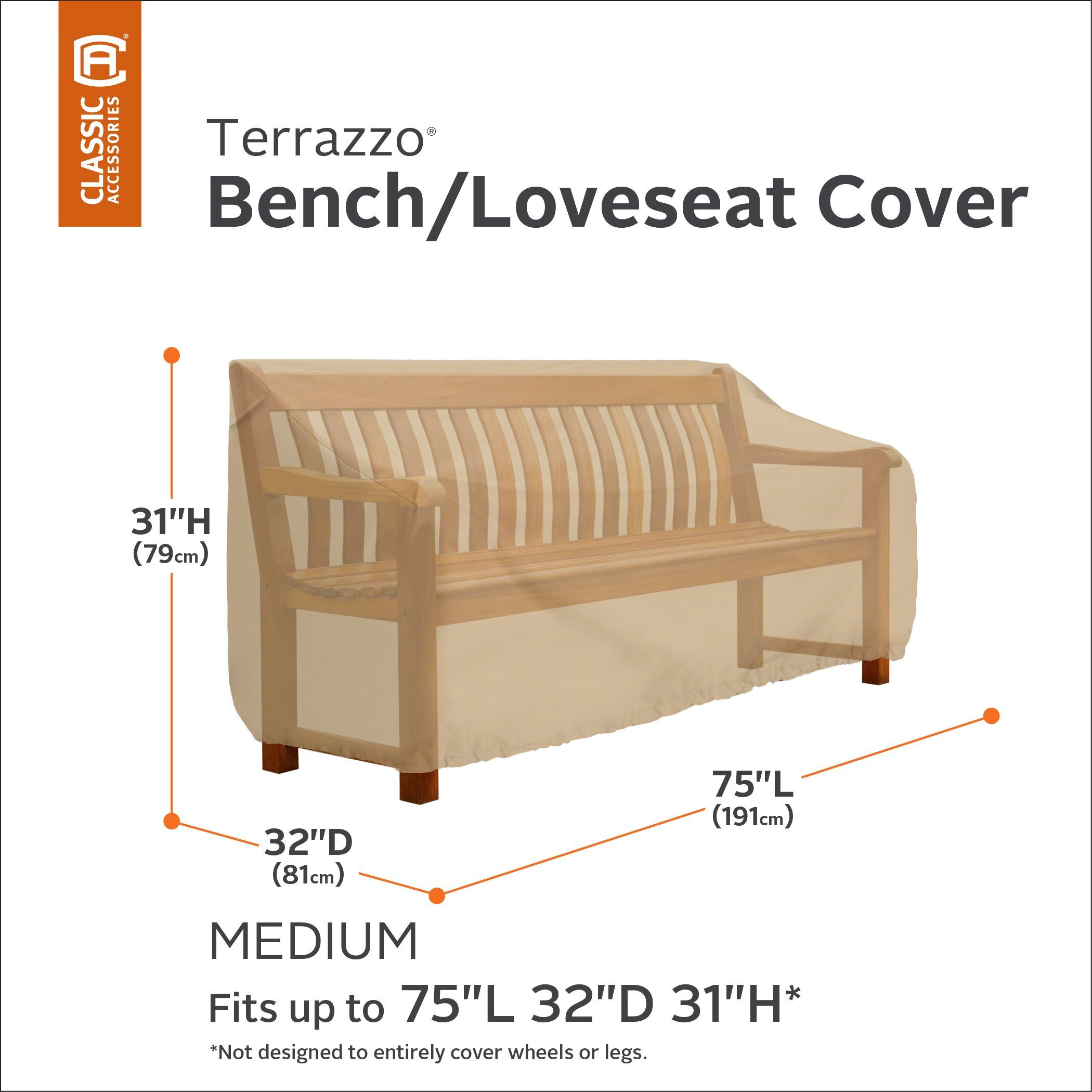 LOVESEAT COVER 75"" TRZO (Pack of 1)