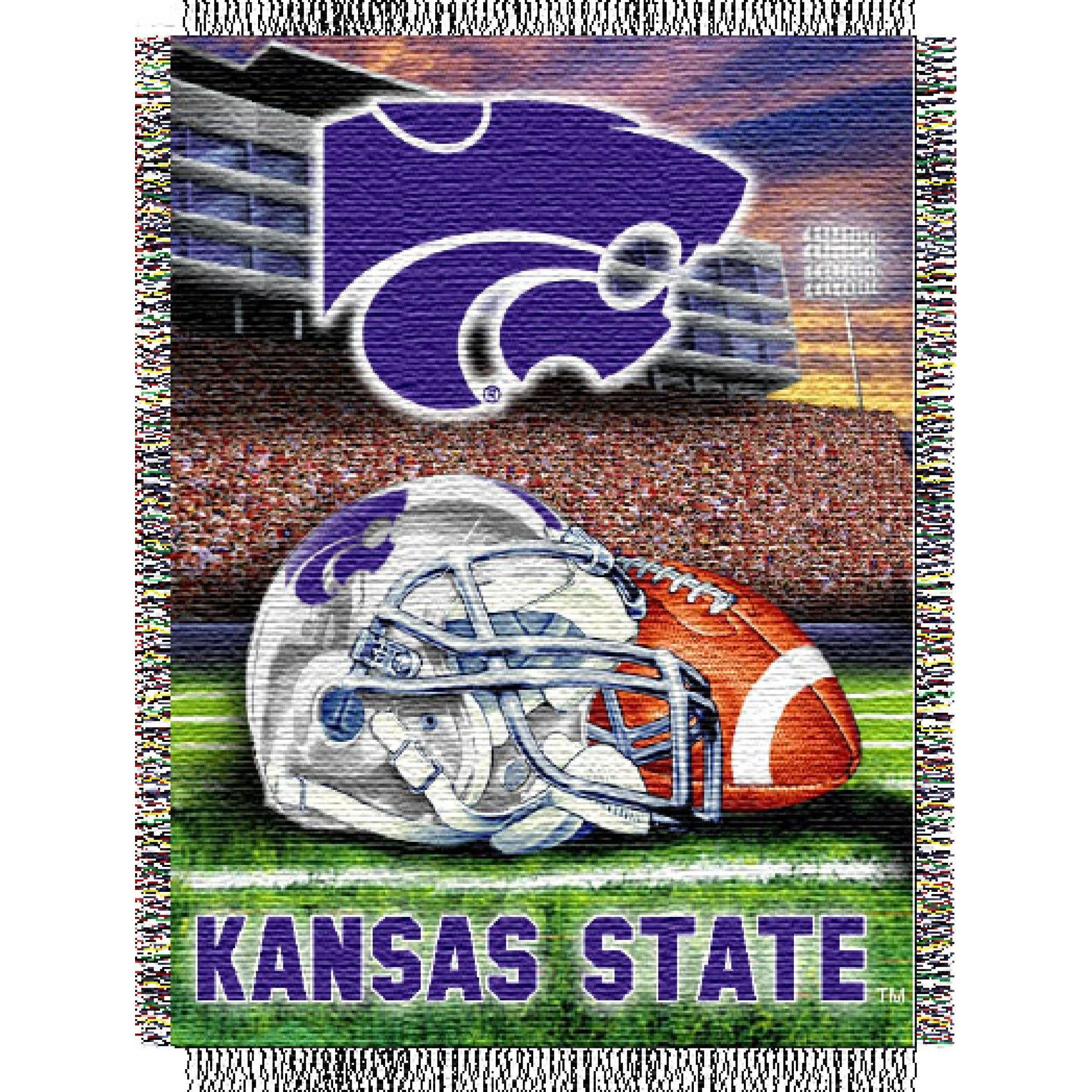 Kansas St OFFIcIAL collegiate Home Field Advantage Woven Tapestry Throw(D0102HHM9BY)
