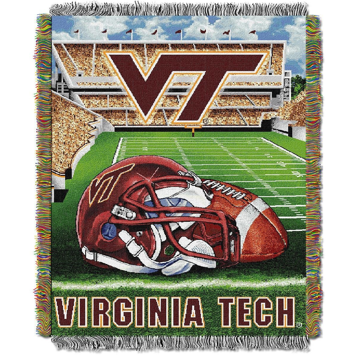 Virginia Tech OFFIcIAL collegiate Home Field Advantage Woven Tapestry Throw(D0102HHMI6W)