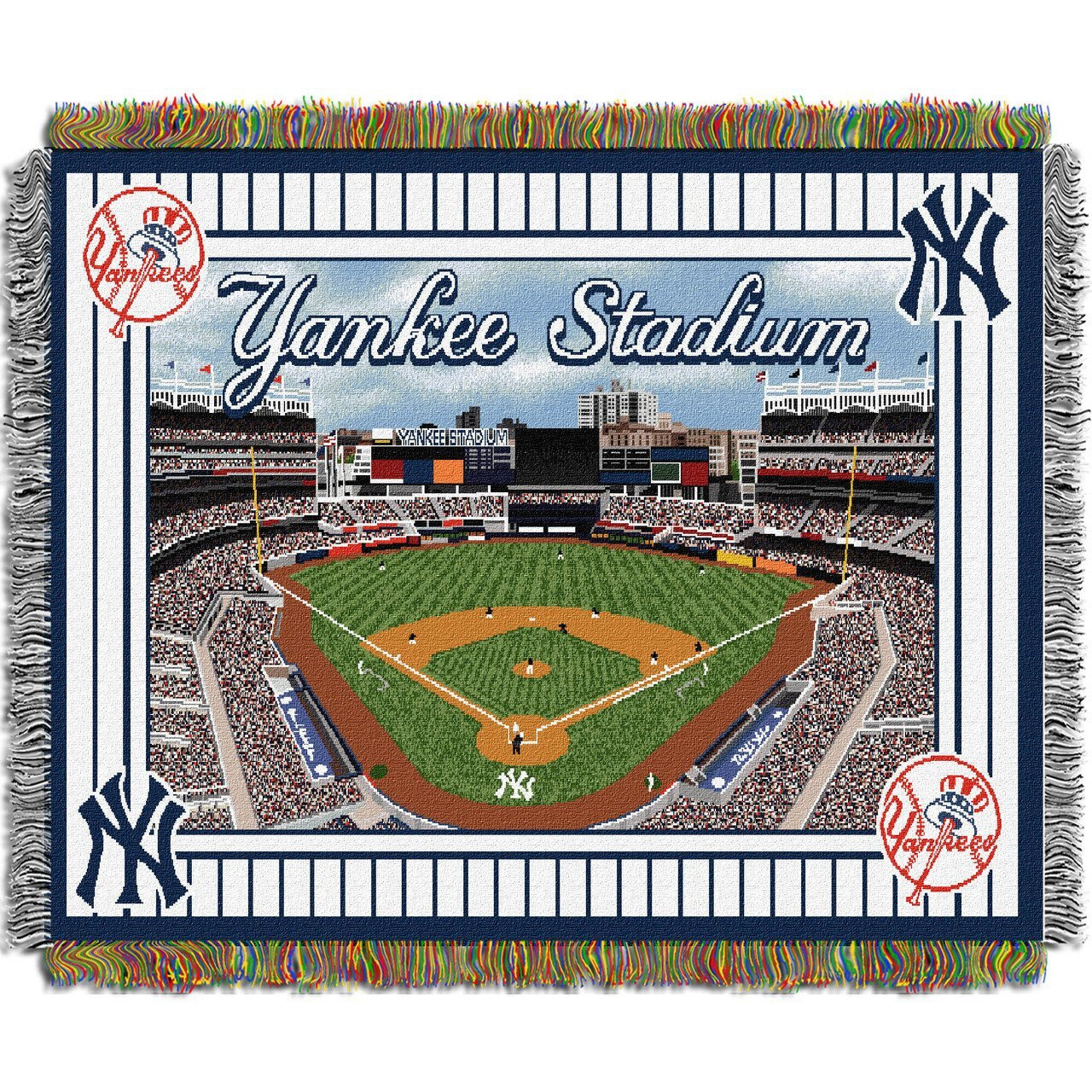 Yankees OFFIcIAL MLB Stadium Woven Tapestry Throw Blanket 48 x 60(D0102H94BVW)