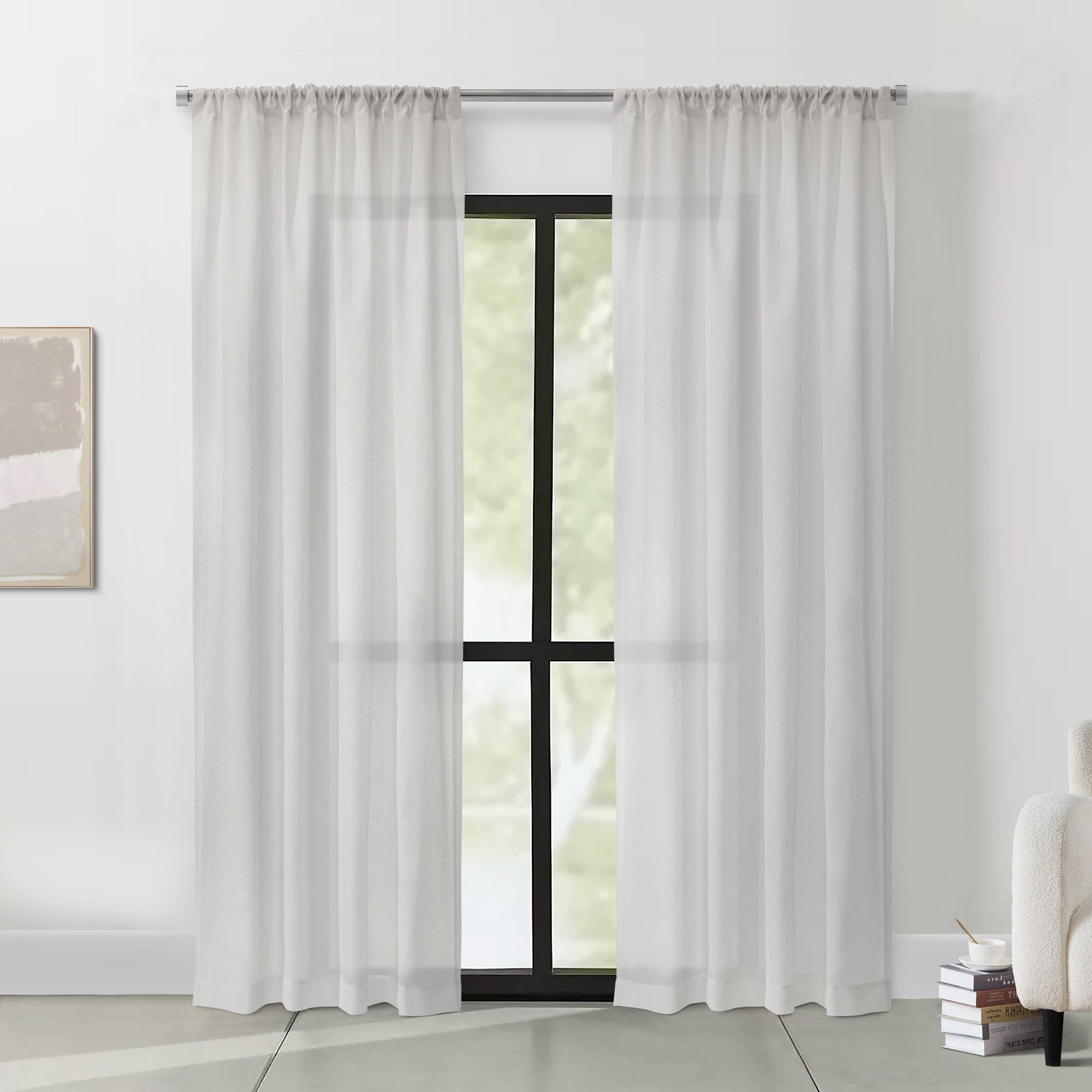 Weathershield Pole Top Curtain Panel 50 x 72 in White