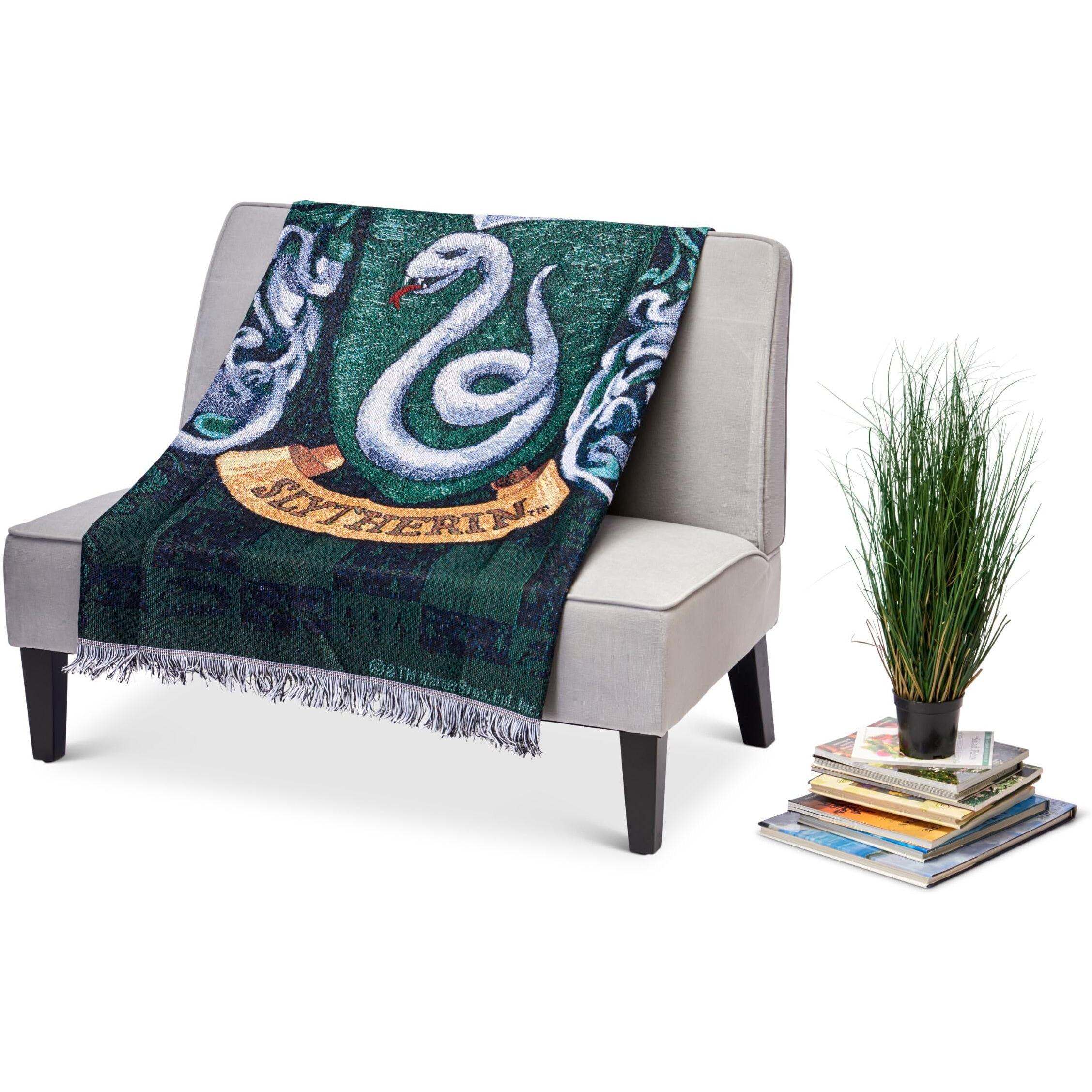 Harry Potter Slytherin Shield Licensed 48&quotx 60" Woven Tapestry Throw by The Northwest Company(D0102HH1DJV.)