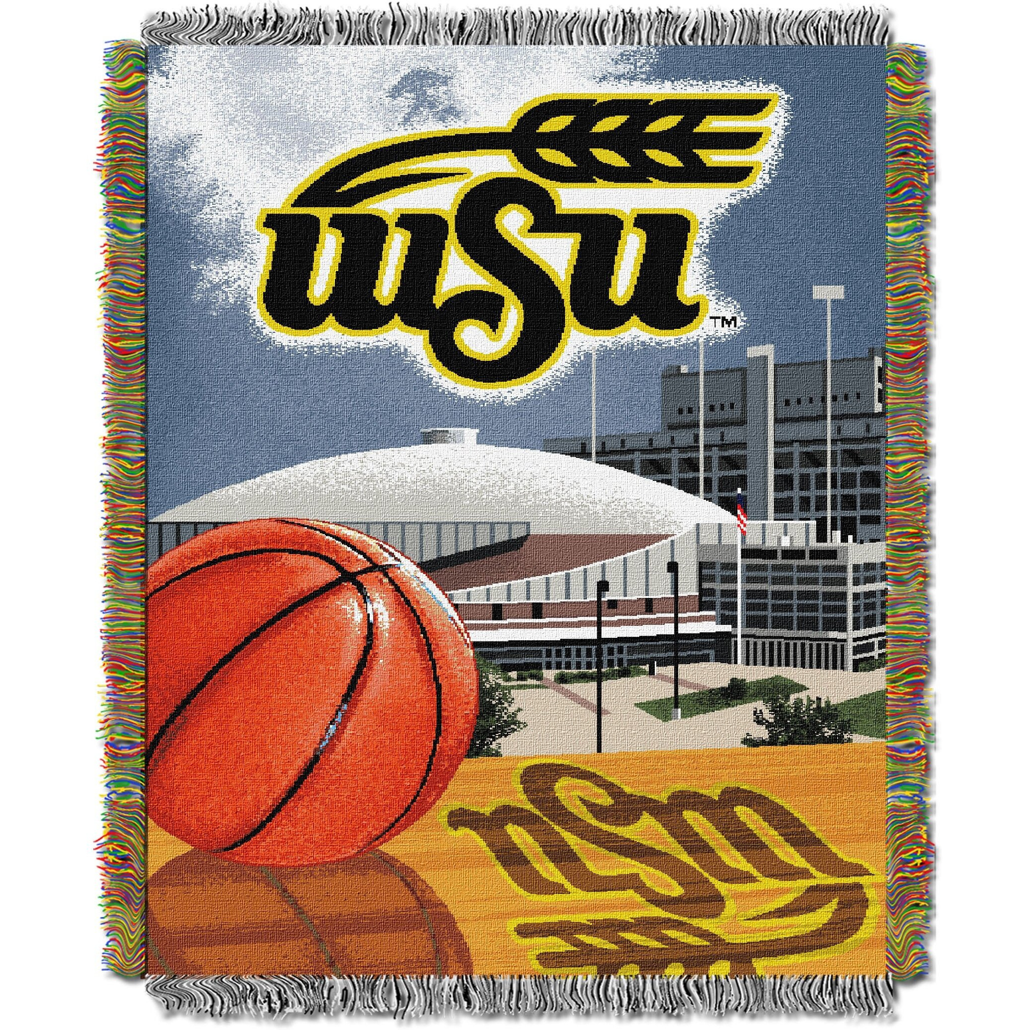 Wichita State OFFIcIAL collegiate Home Field Advantage Woven Tapestry Throw(D0102HHBM3A)