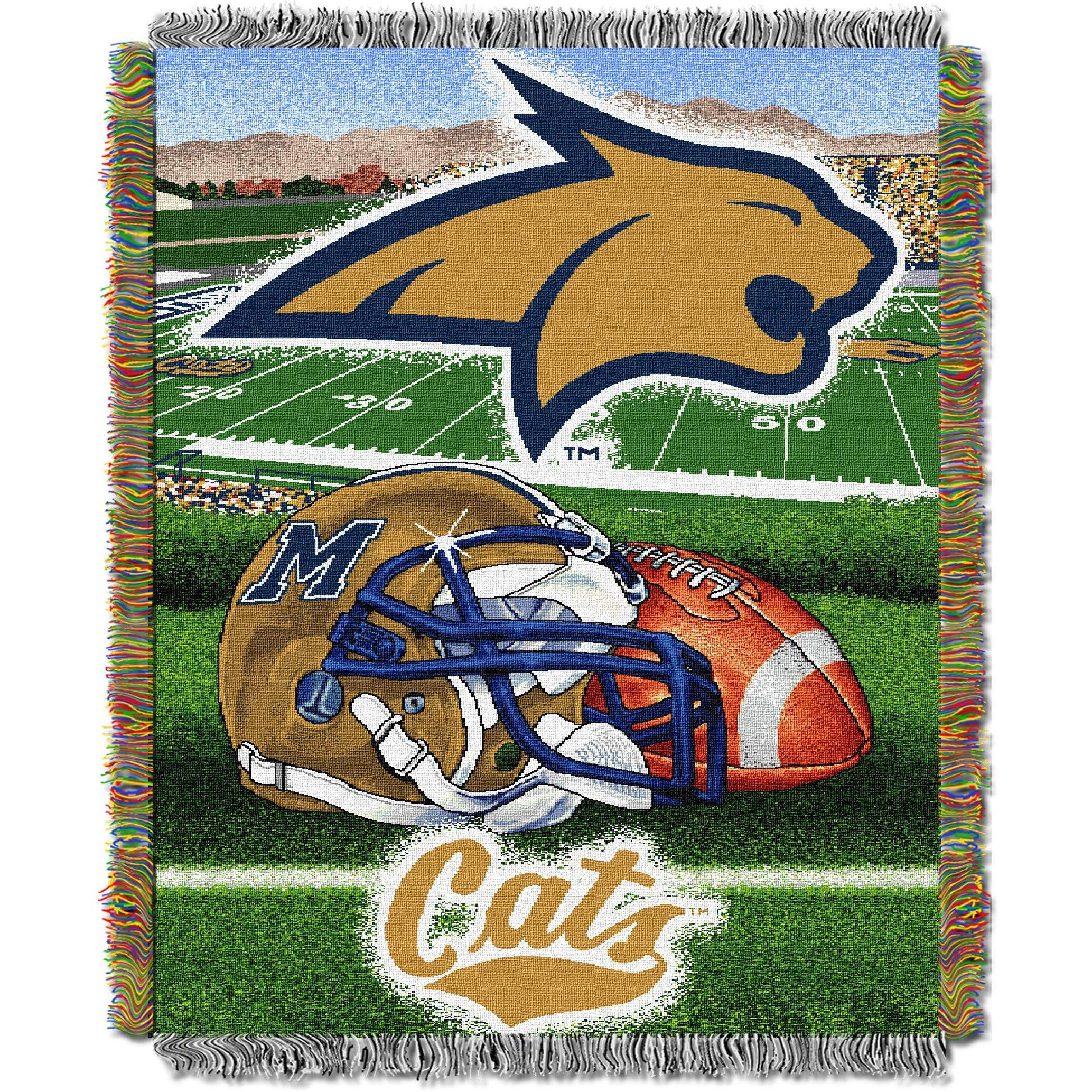 Montana State OFFIcIAL collegiate Home Field Advantage Woven Tapestry Throw(D0102HHZABV)