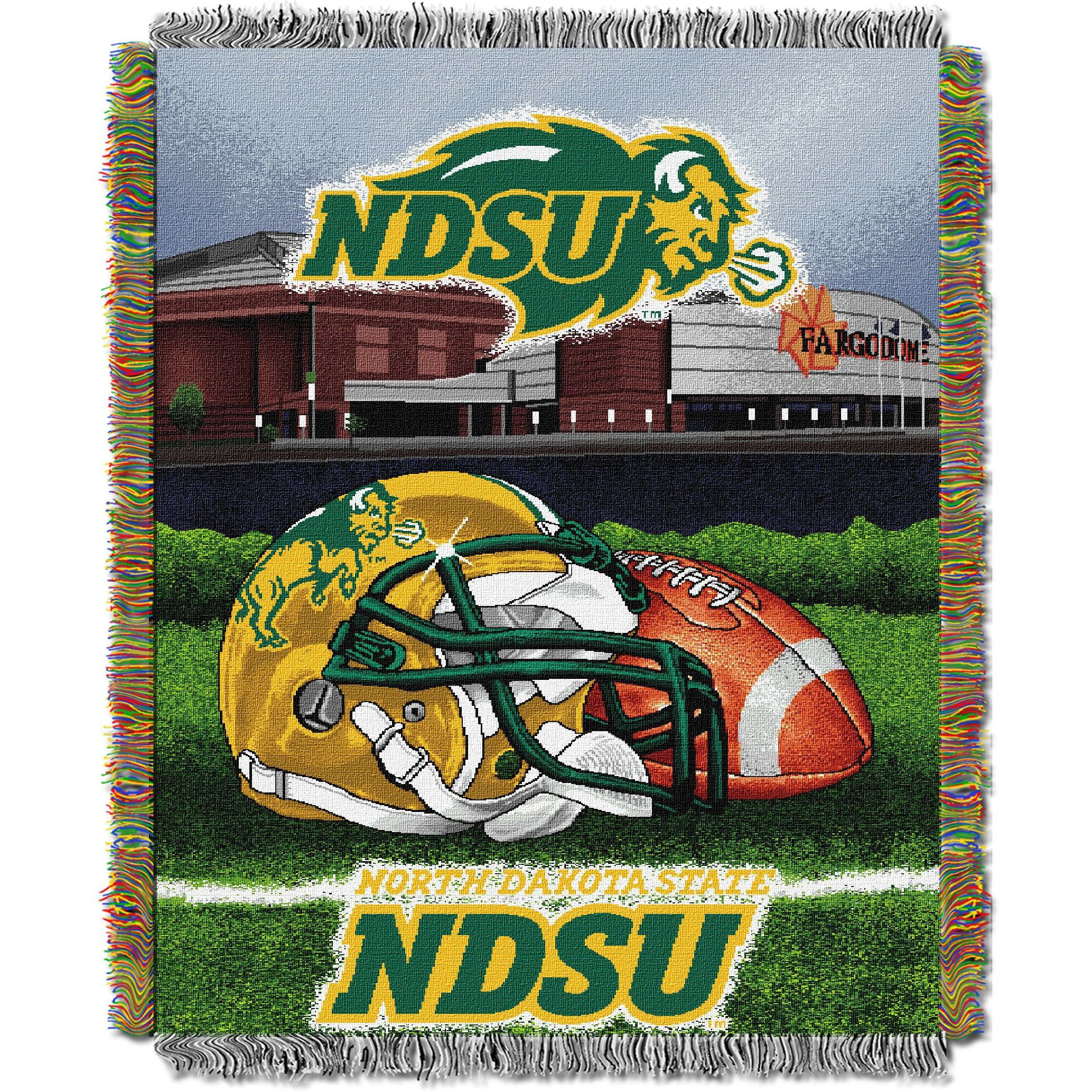 North Dakota State OFFIcIAL collegiate Home Field Advantage Woven Tapestry Throw(D0102HH1R3Y)