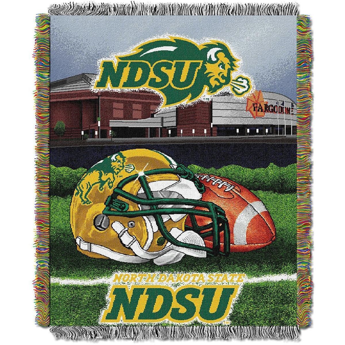 North Dakota State OFFIcIAL collegiate Home Field Advantage Woven Tapestry Throw(D0102HH1R3Y)