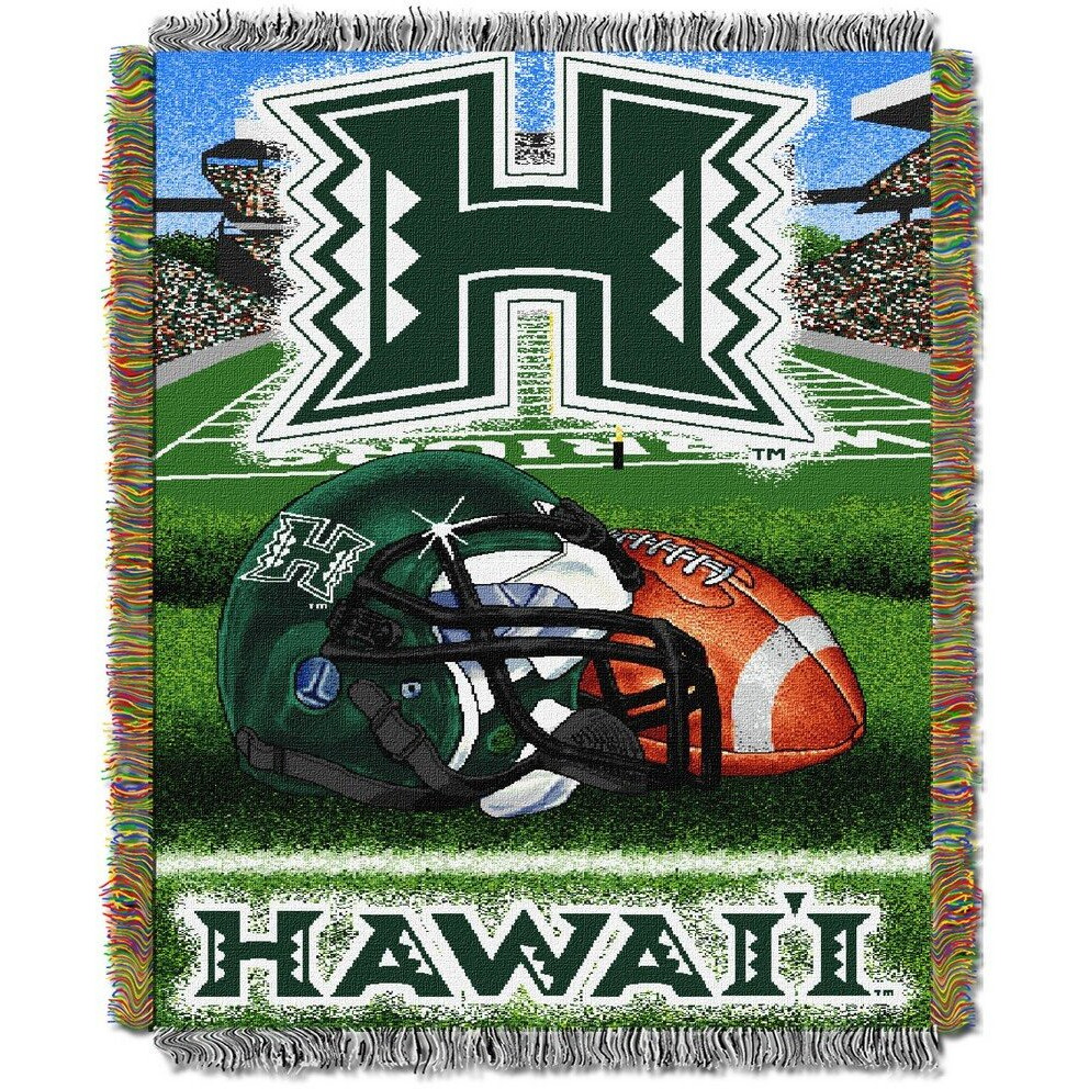 Hawaii OFFIcIAL collegiate Home Field Advantage Woven Tapestry Throw(D0102HHZAcU)