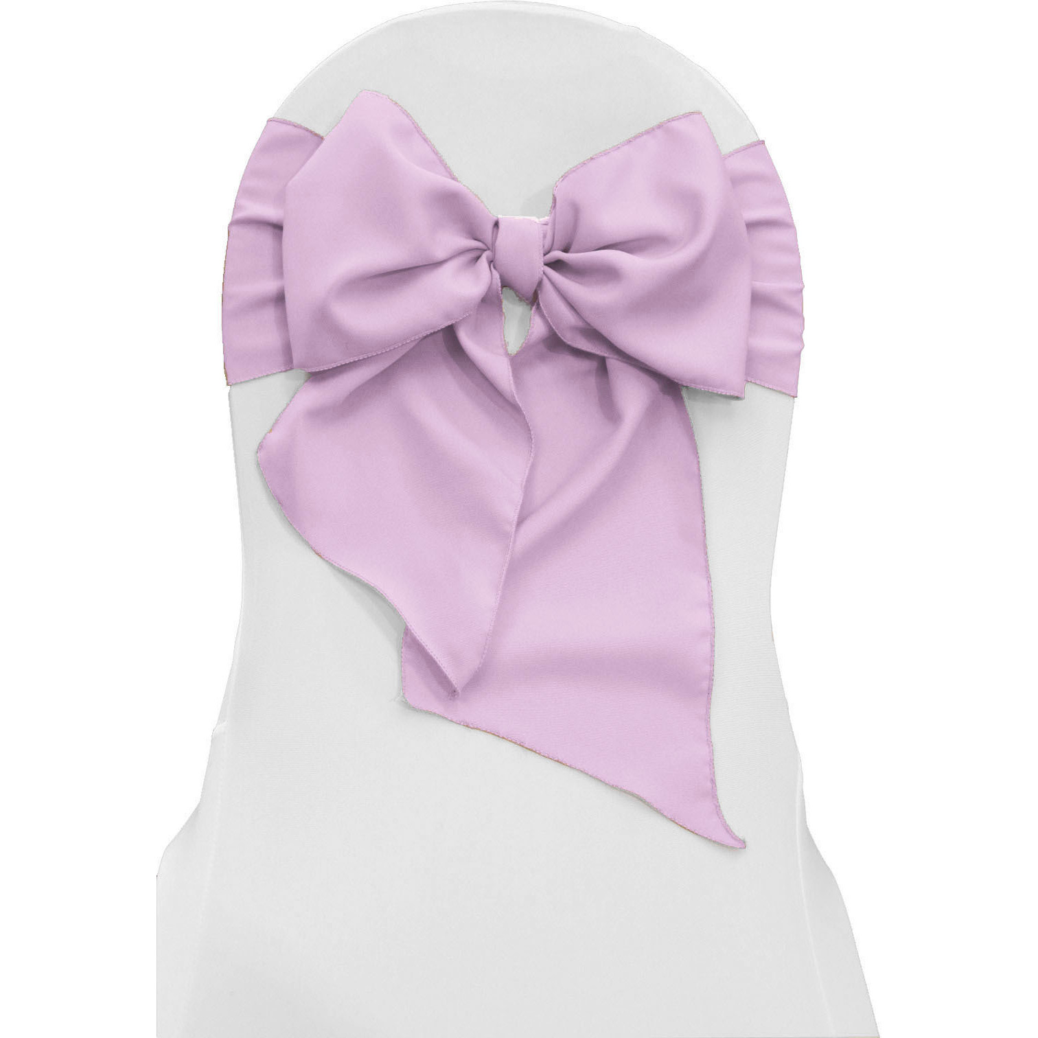LA Linen Pack of 10 Polyester Poplin Chair Bows 8 by 108-Inch, Lilac