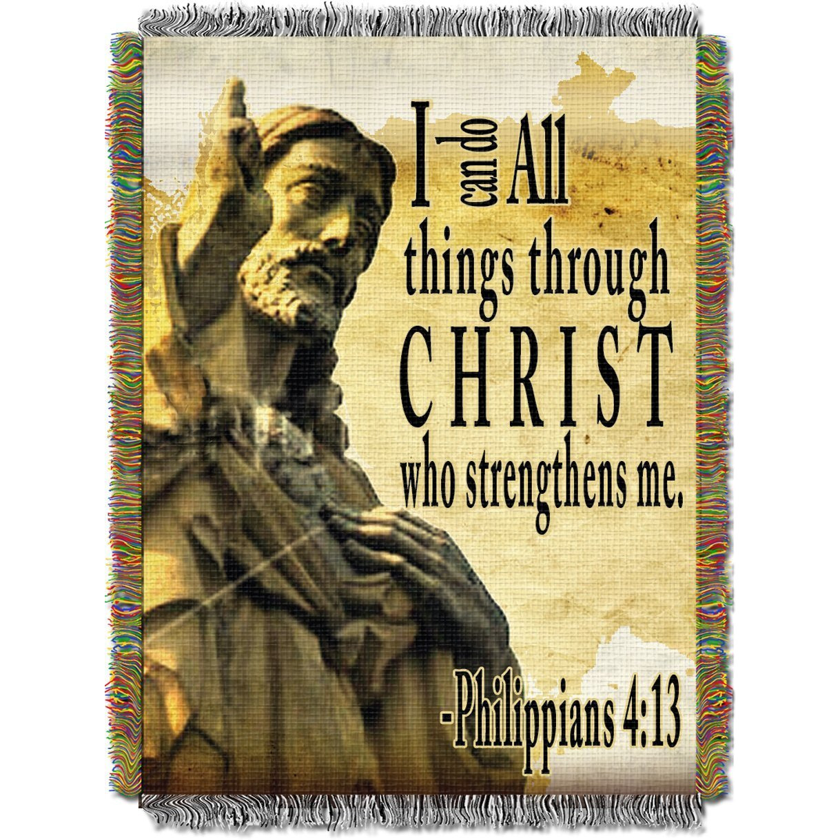 Strengthens Me Licensed 48x 60 Woven Tapestry Throw by The Northwest company(D0102HH1L77)