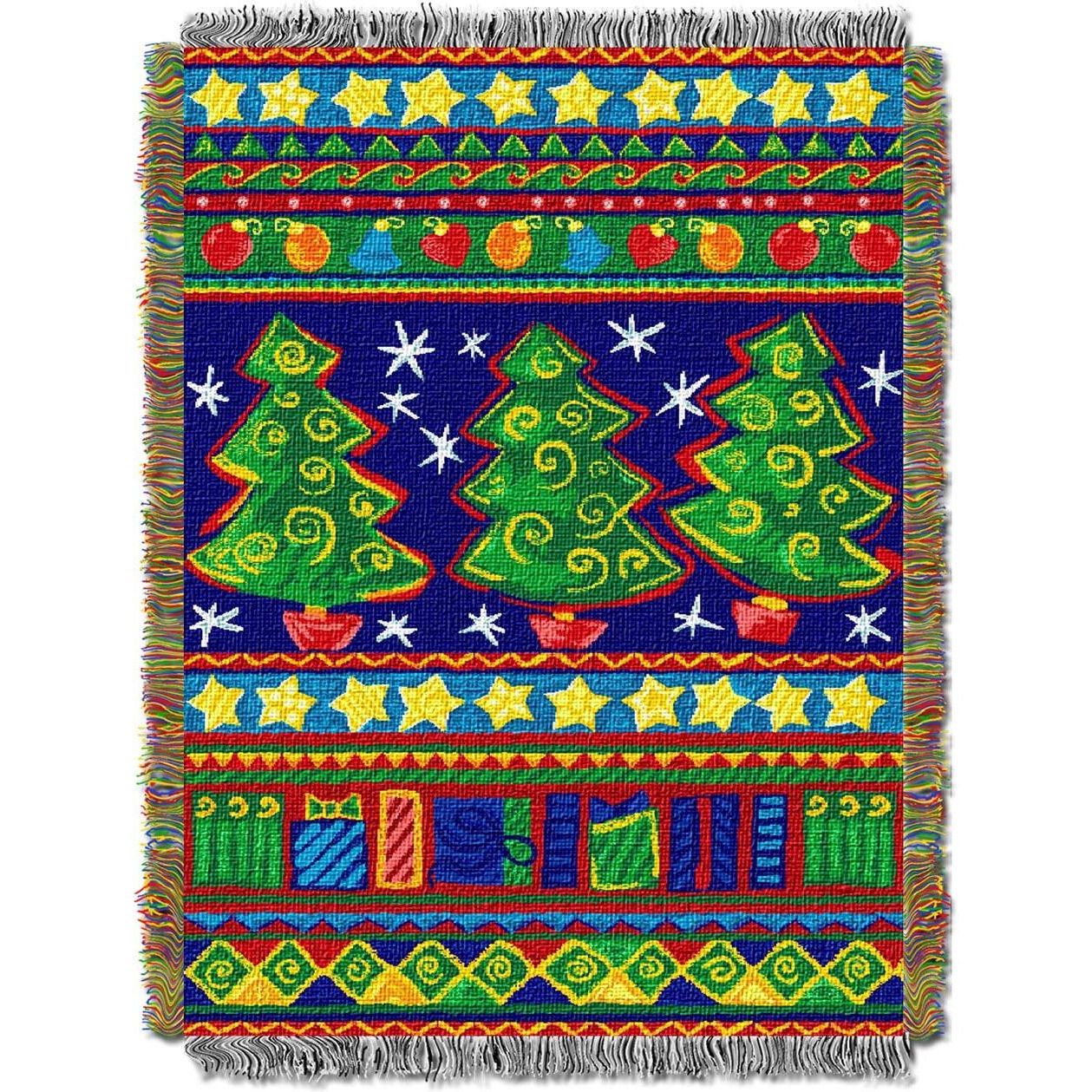 Tree Festivity Licensed Holiday 48&quotx 60" Woven Tapestry Throw by The Northwest Company(D0102HH1L2V.)