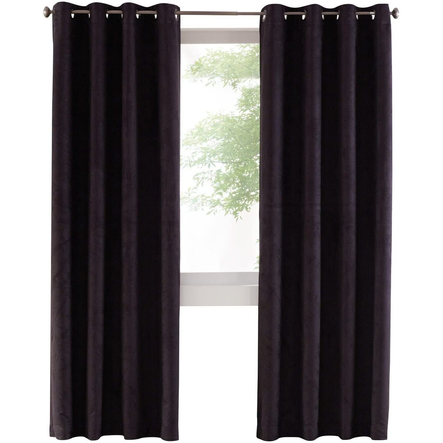 Navar Grommet Curtain Panel Window Dressing 54 x 84 in Black