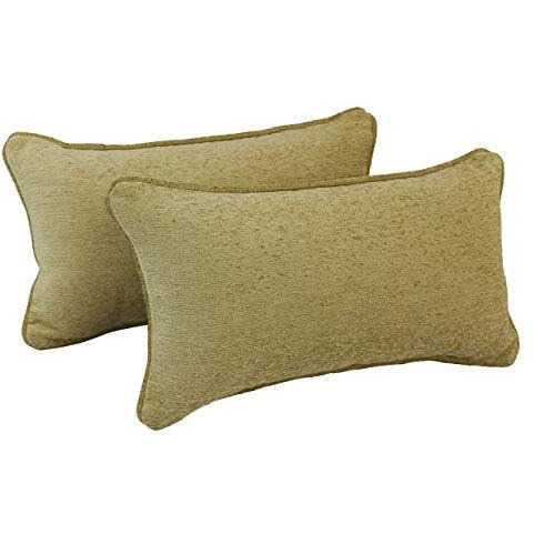 20-inch by 12-inch Double-corded Patterned Jacquard Chenille Back Support PIllows with Inserts (Set of 2)