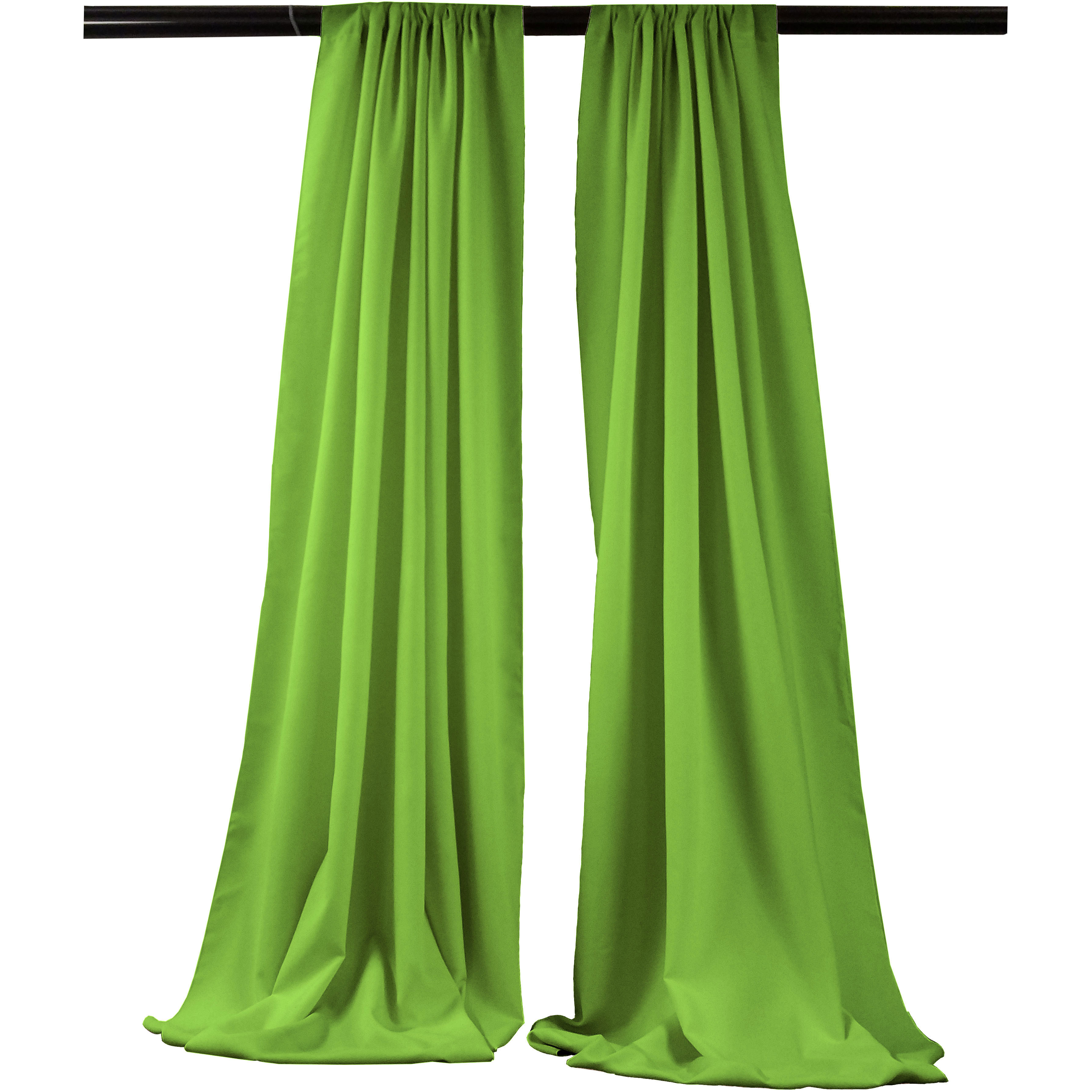 LA Linen Pack-2 Polyester Poplin Backdrop Drape 96-Inch Wide by 58-Inch High, Lime