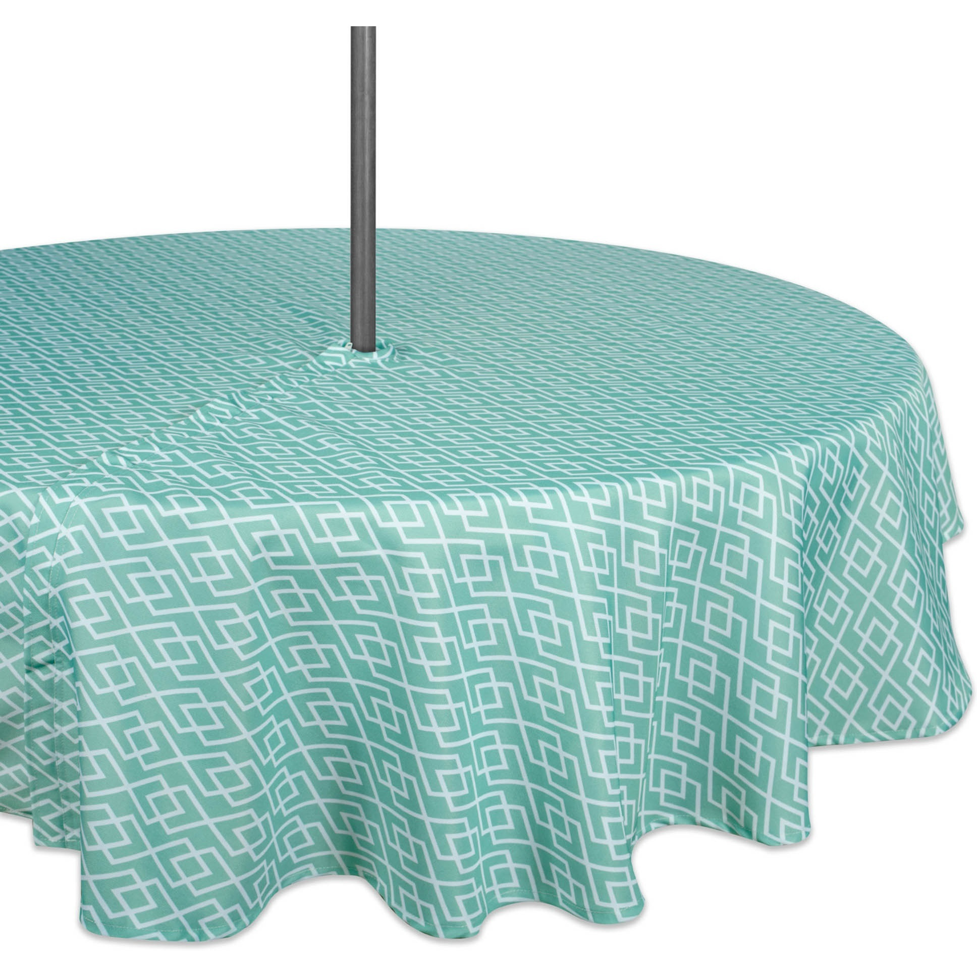 DII Aqua Diamond Outdoor Tablecloth With Zipper 60 Round