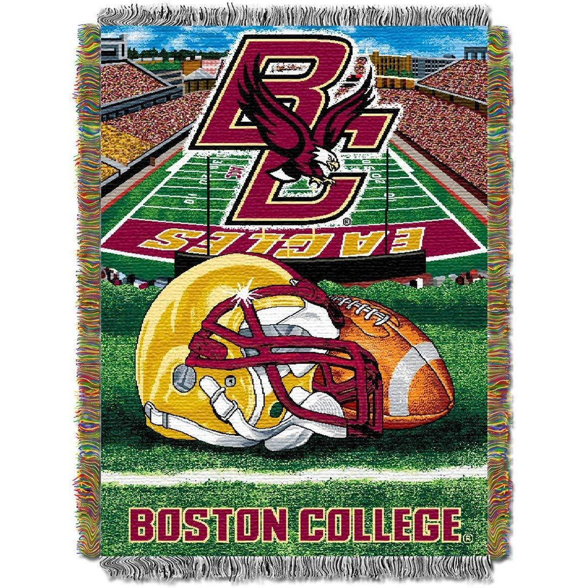 Boston colege OFFIcIAL collegiate Home Field Advantage Woven Tapestry Throw(D0102HH1VZU)