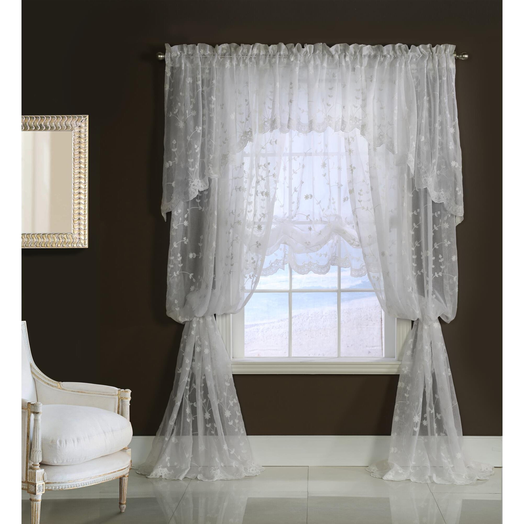 Grandeur Pole Top Curtain Panel Window Dressing 52 x 95 in White