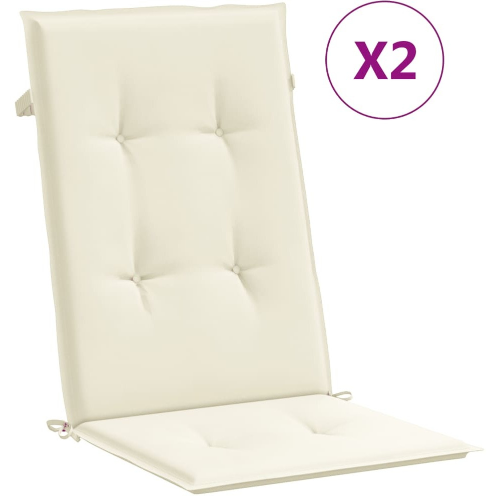 vidaXL Garden Chair Cushions 2 pcs Cream 47.2&quotx19.7&quotx1.2"