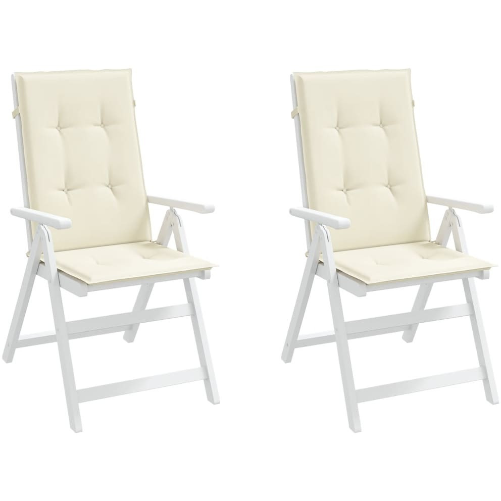 vidaXL Garden Chair Cushions 2 pcs Cream 47.2&quotx19.7&quotx1.2"